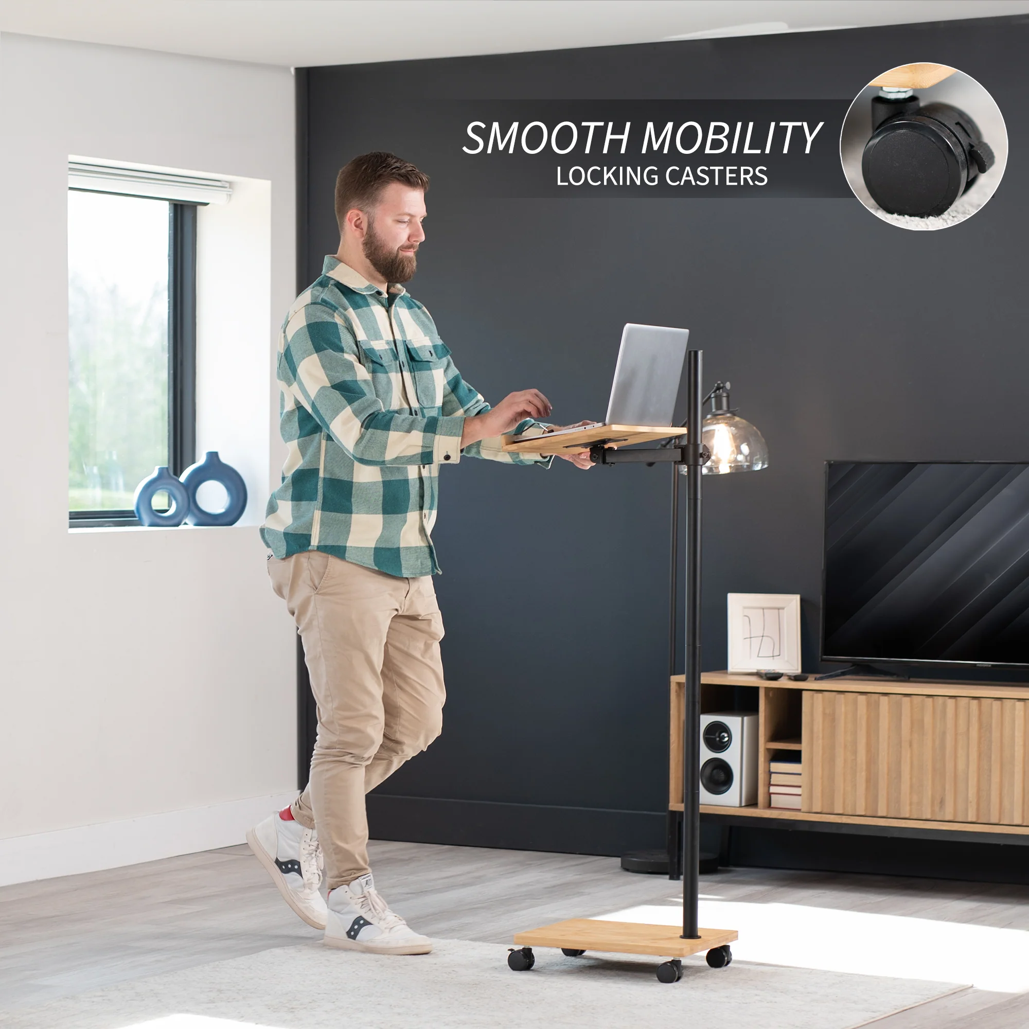 Bamboo / Black Mobile Book Stand - Image 4