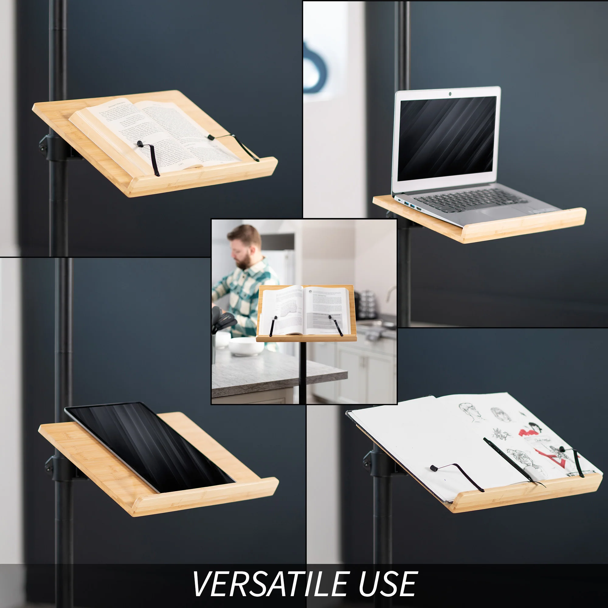 Bamboo / Black Mobile Book Stand - Image 6