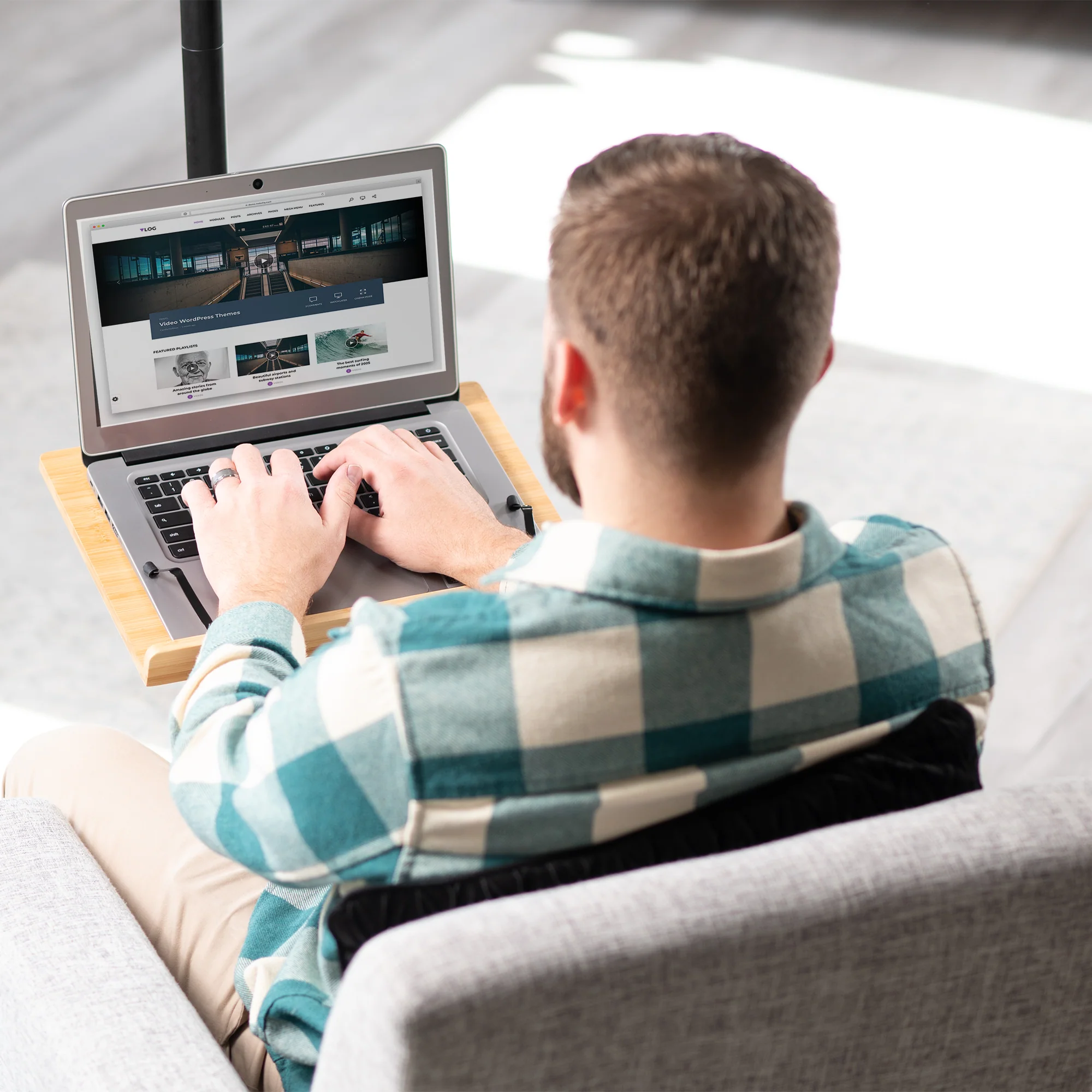 Bamboo / Black Mobile Book Stand - Image 8
