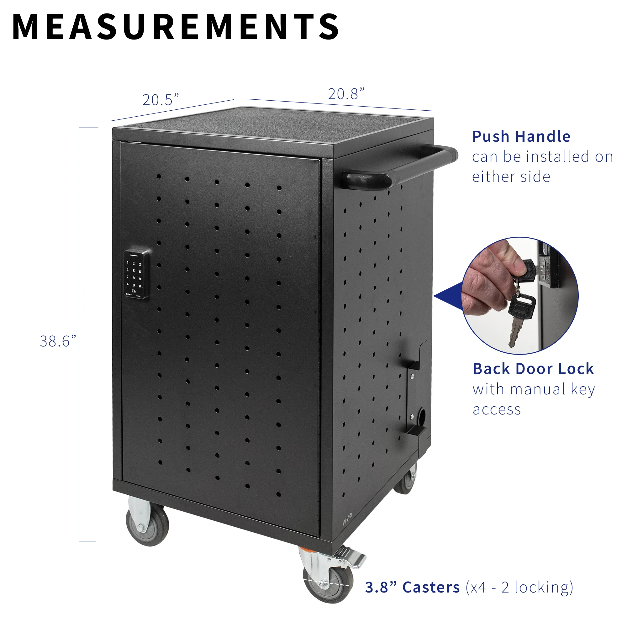 Laptop Charging Cart with Keypad Lock - Image 3