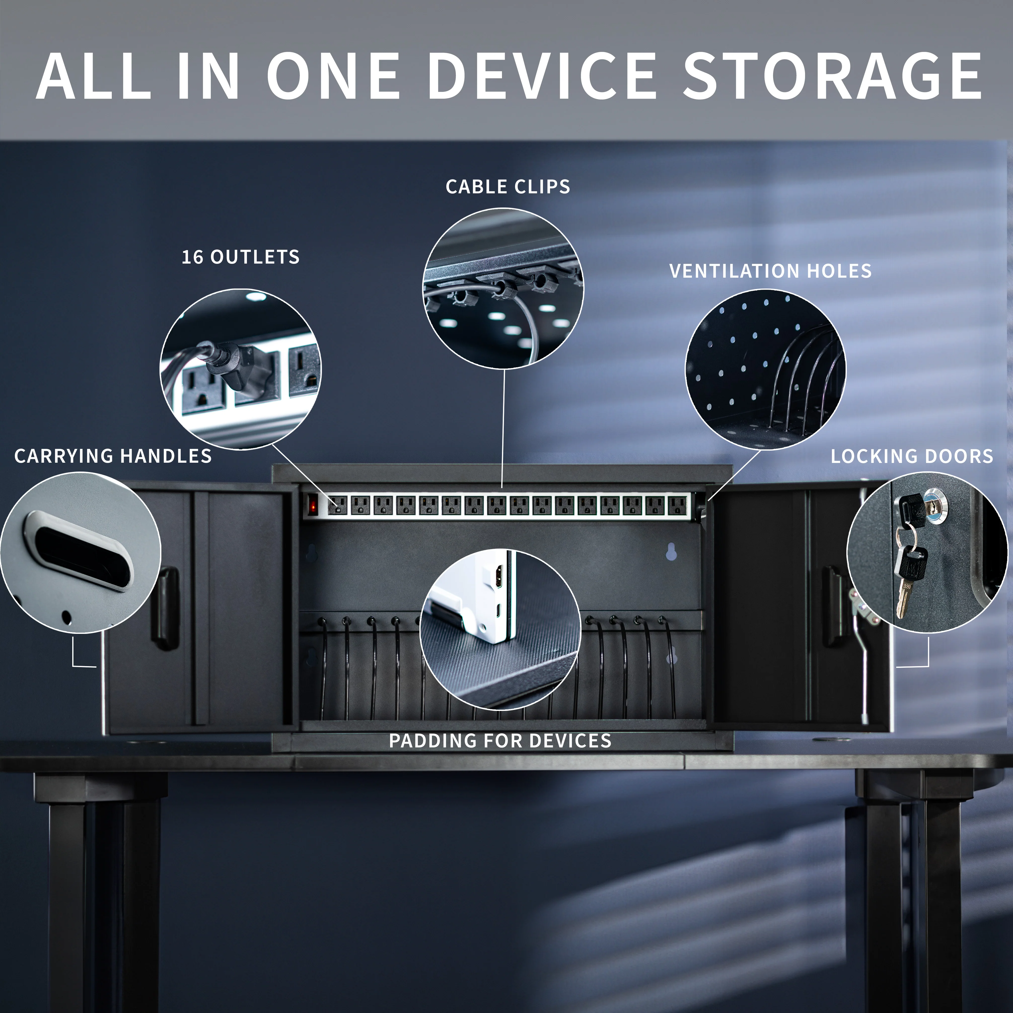 16-Device Charging Cabinet with Lock - Image 4