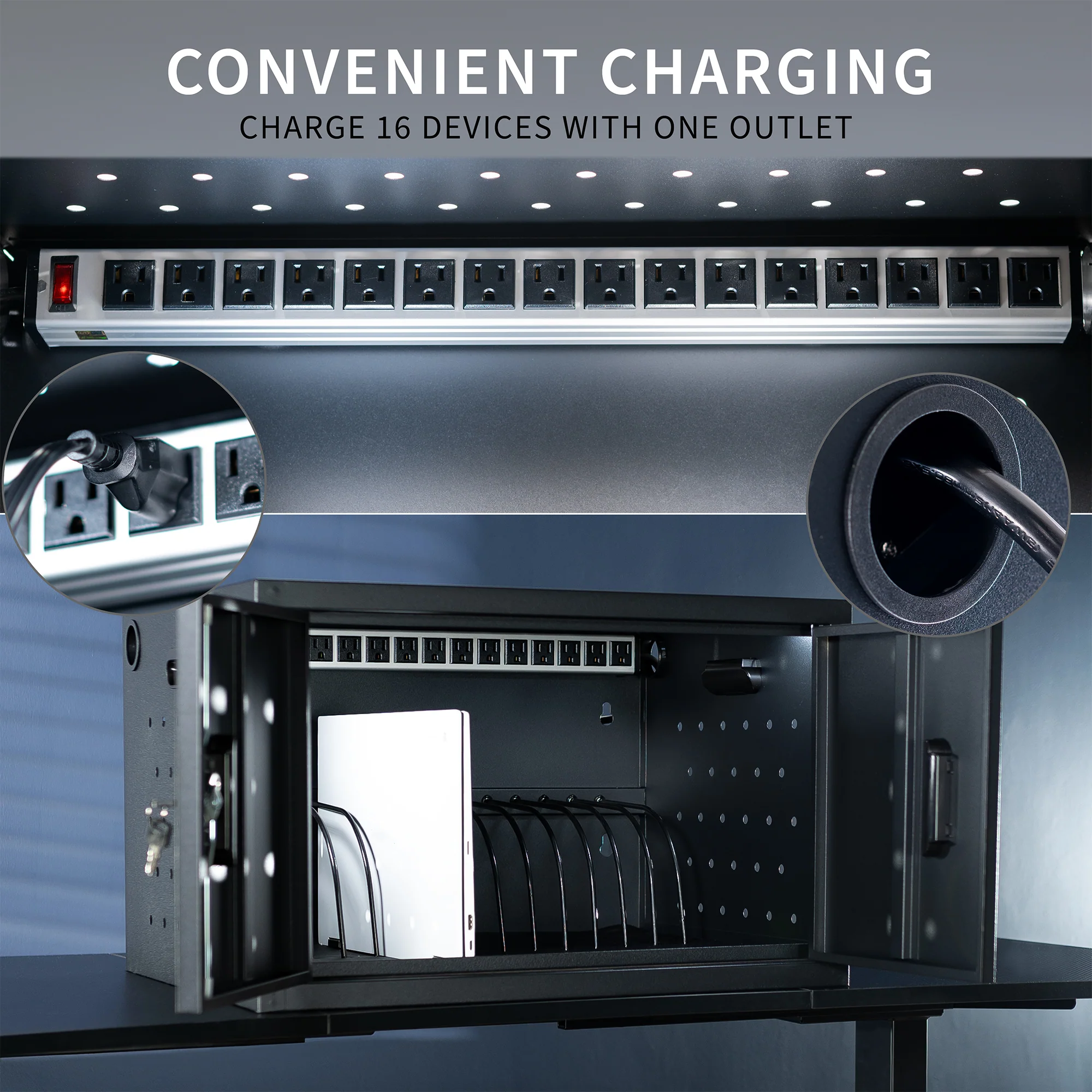 16-Device Charging Cabinet with Lock - Image 5