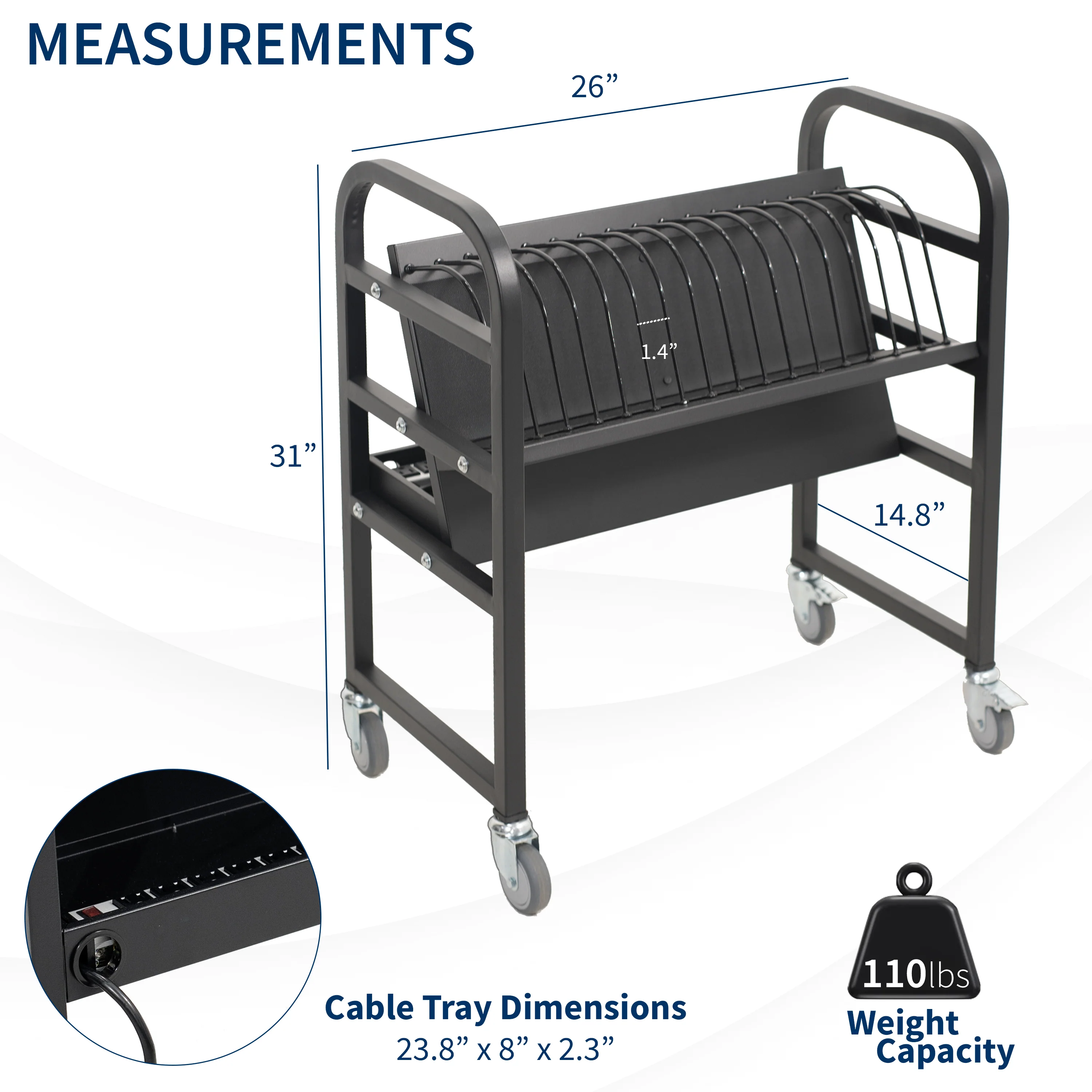 16-Device Open Charging Cart - Image 3