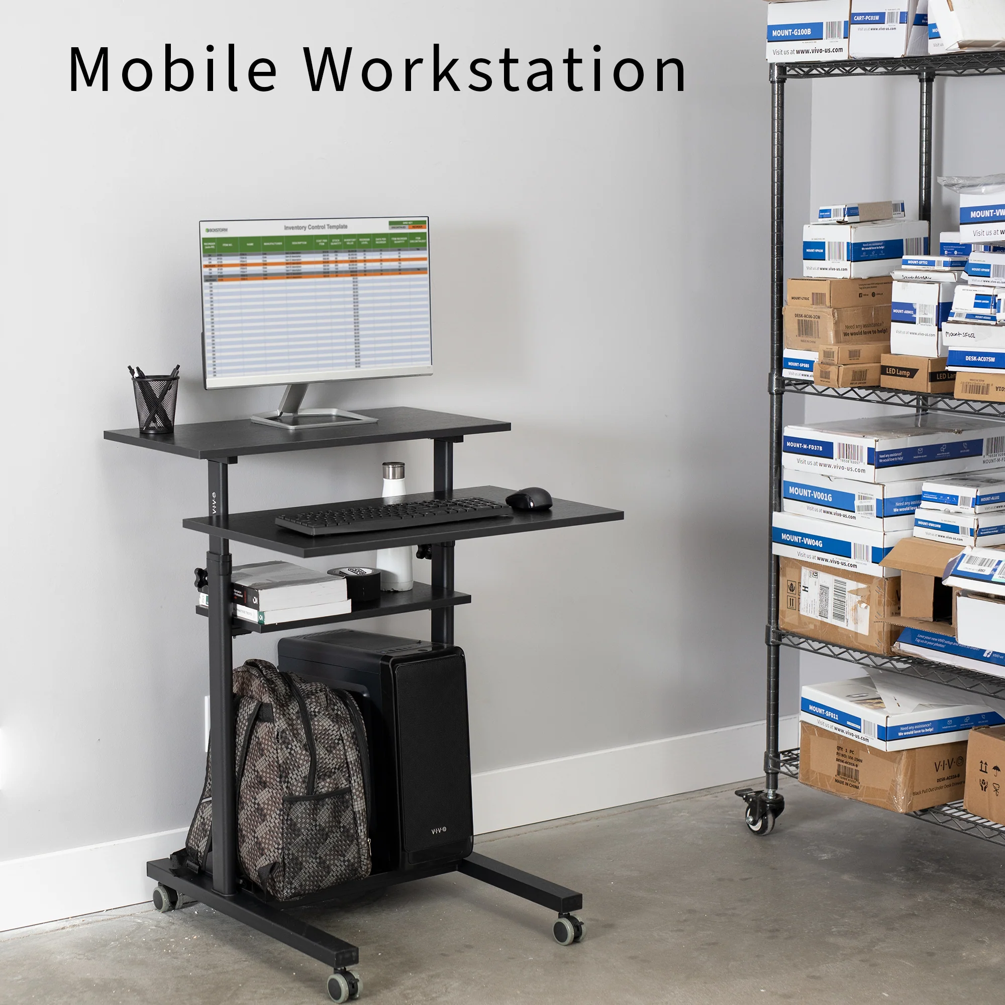 28” Mobile Computer Workstation - Image 8