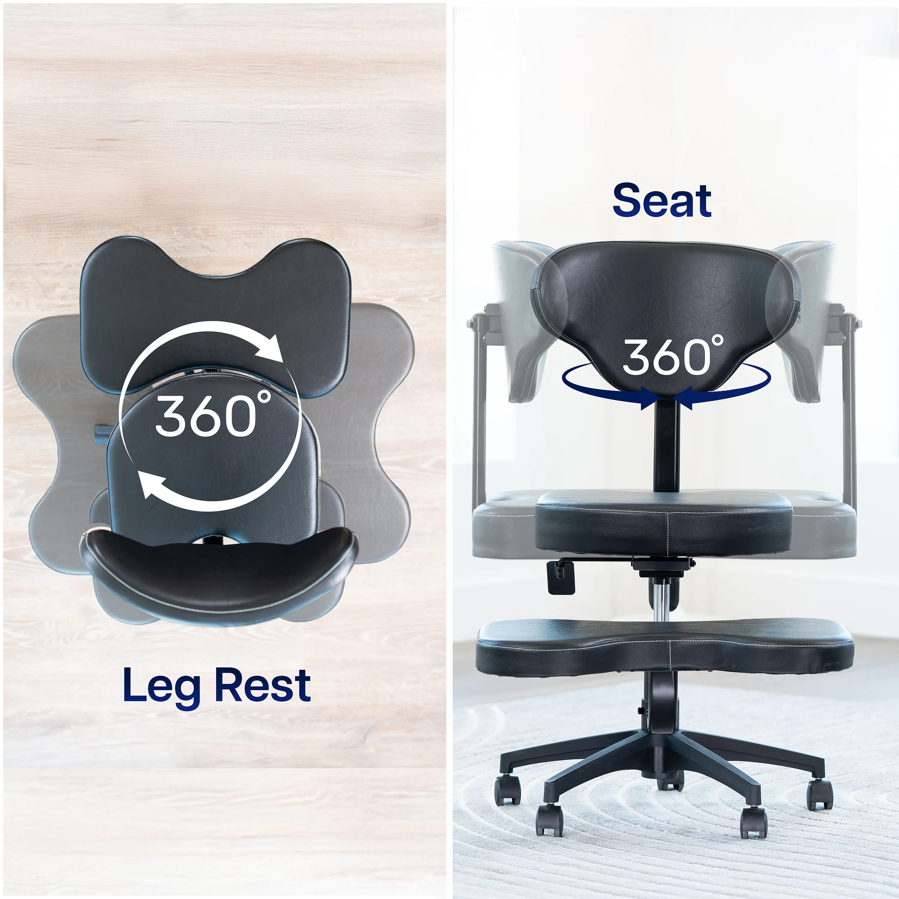 Cross Legged Chair with Wheels - Image 8