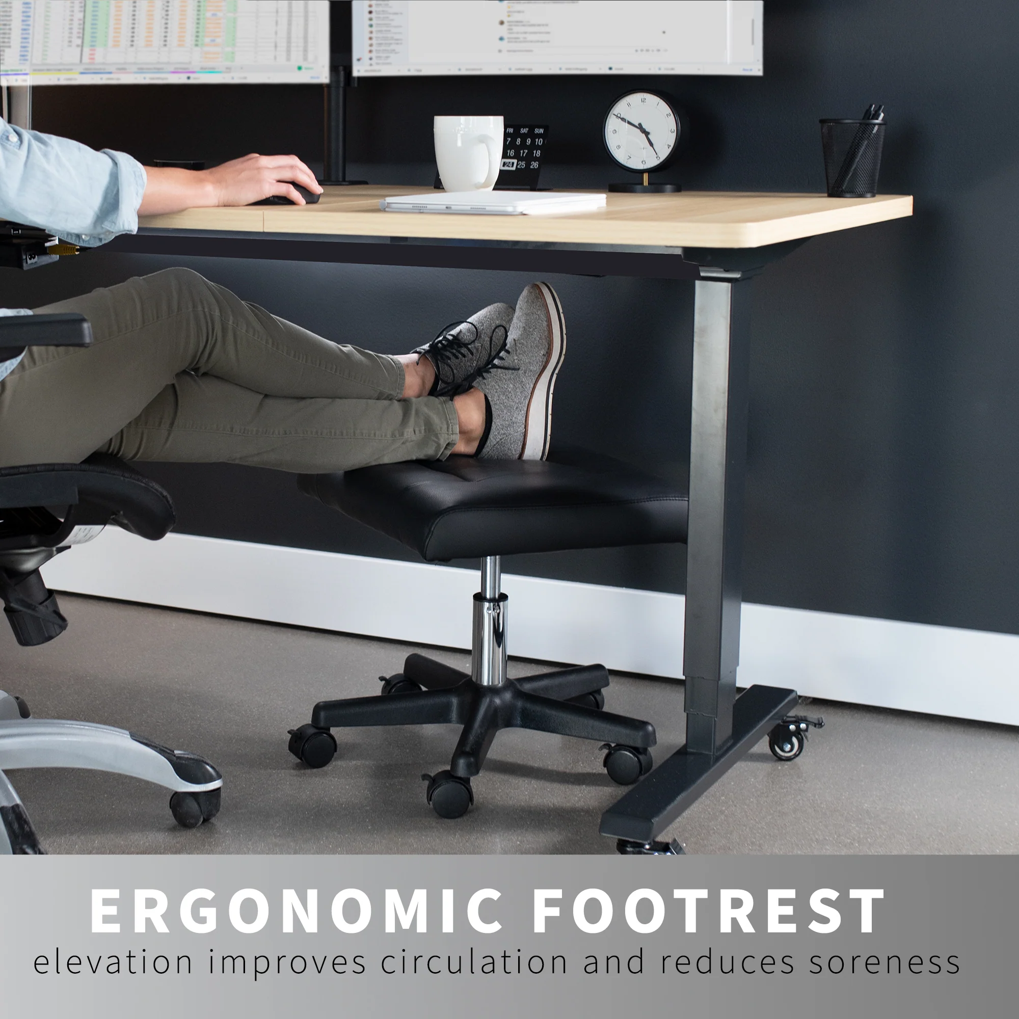 2-in-1 Footrest & Ergonomic Desk Stool - Image 5