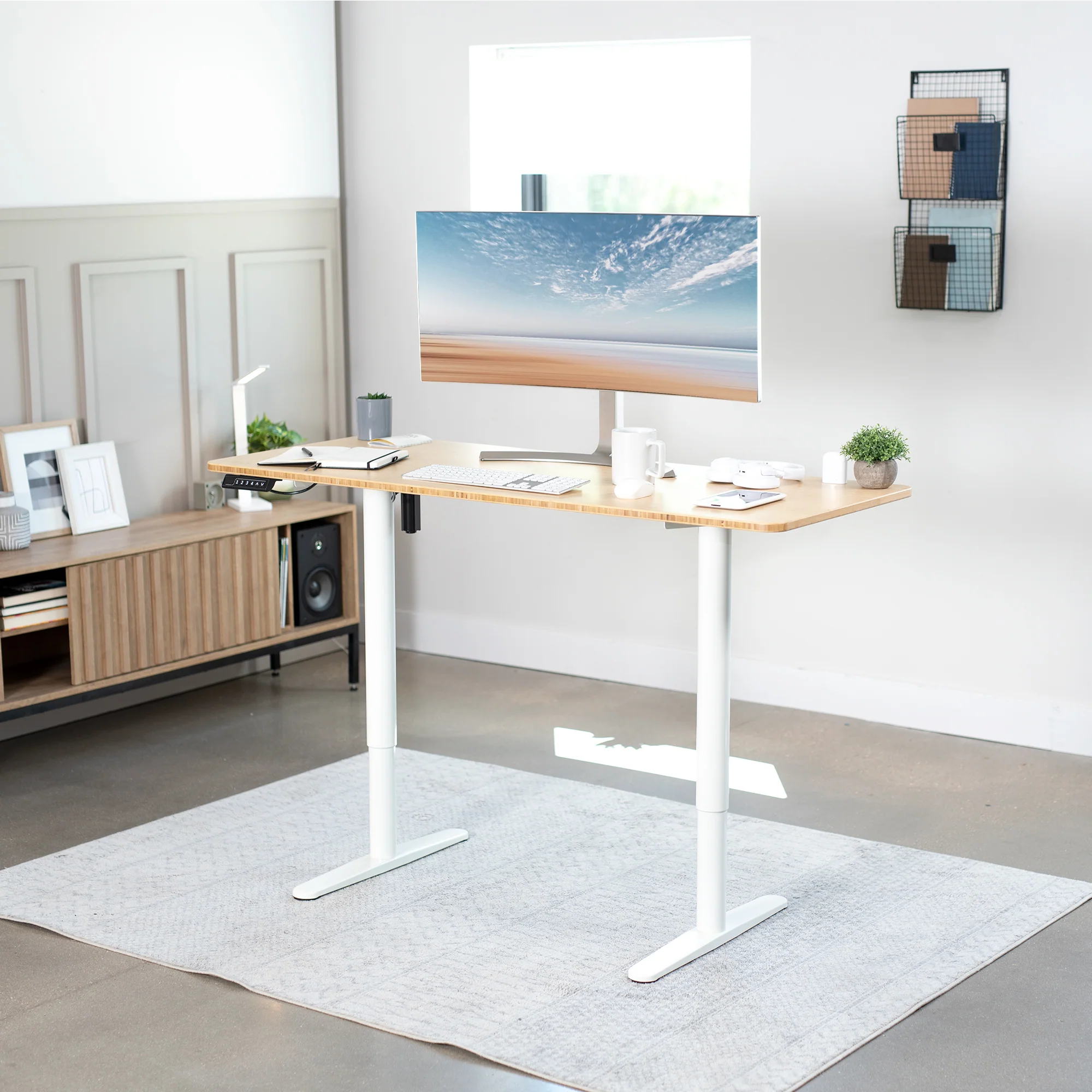 Compact Electric Single Motor Desk Frame with Memory Controller - Image 11