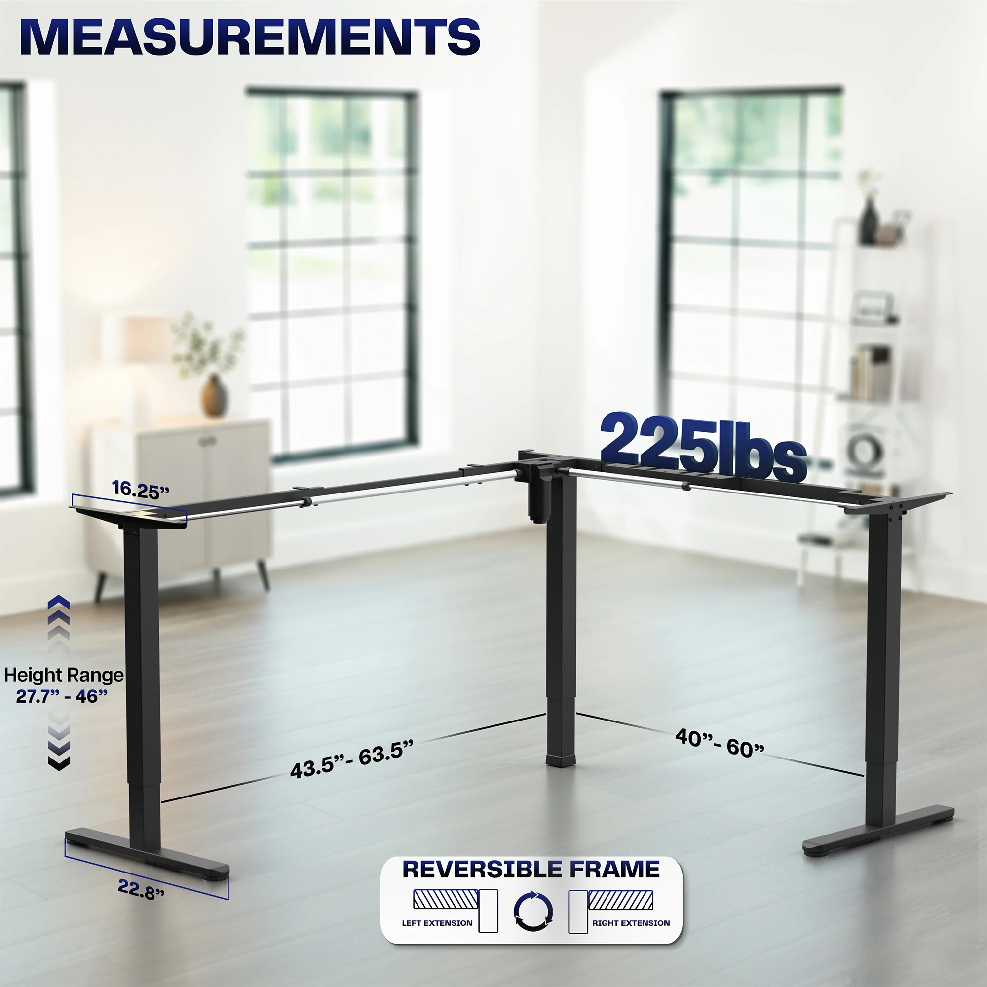E3 Series - Corner Electric Single Motor Desk Frame - Image 29