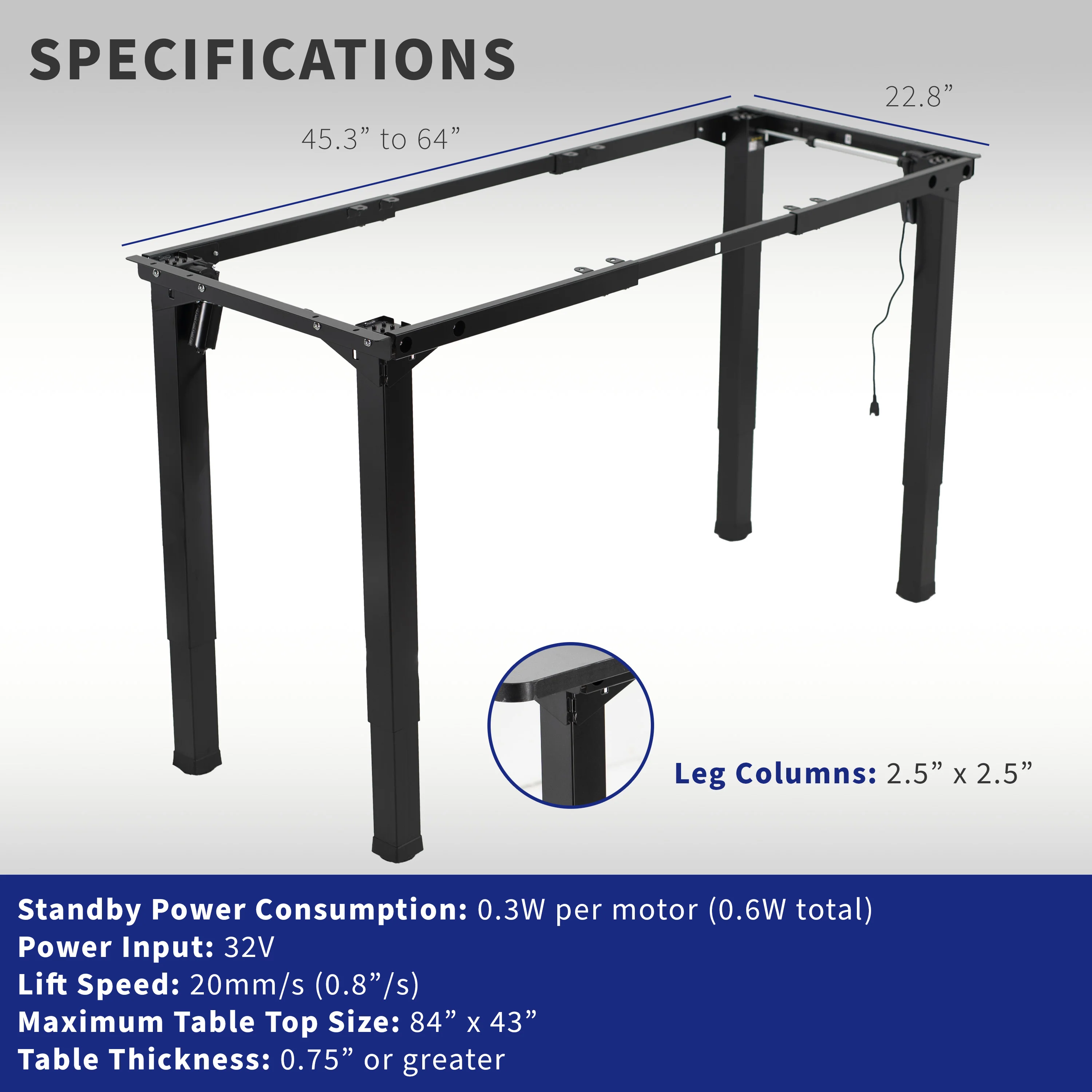 Electric 4-Leg Dual Motor Desk Frame - Image 4
