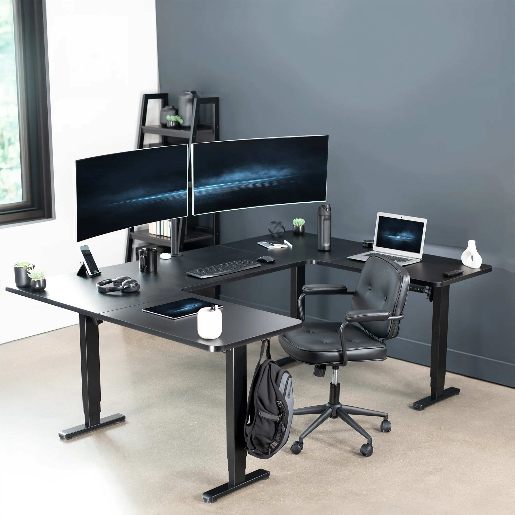 U-Shaped 83" x 60" Dual Motor Electric Desk - Image 11