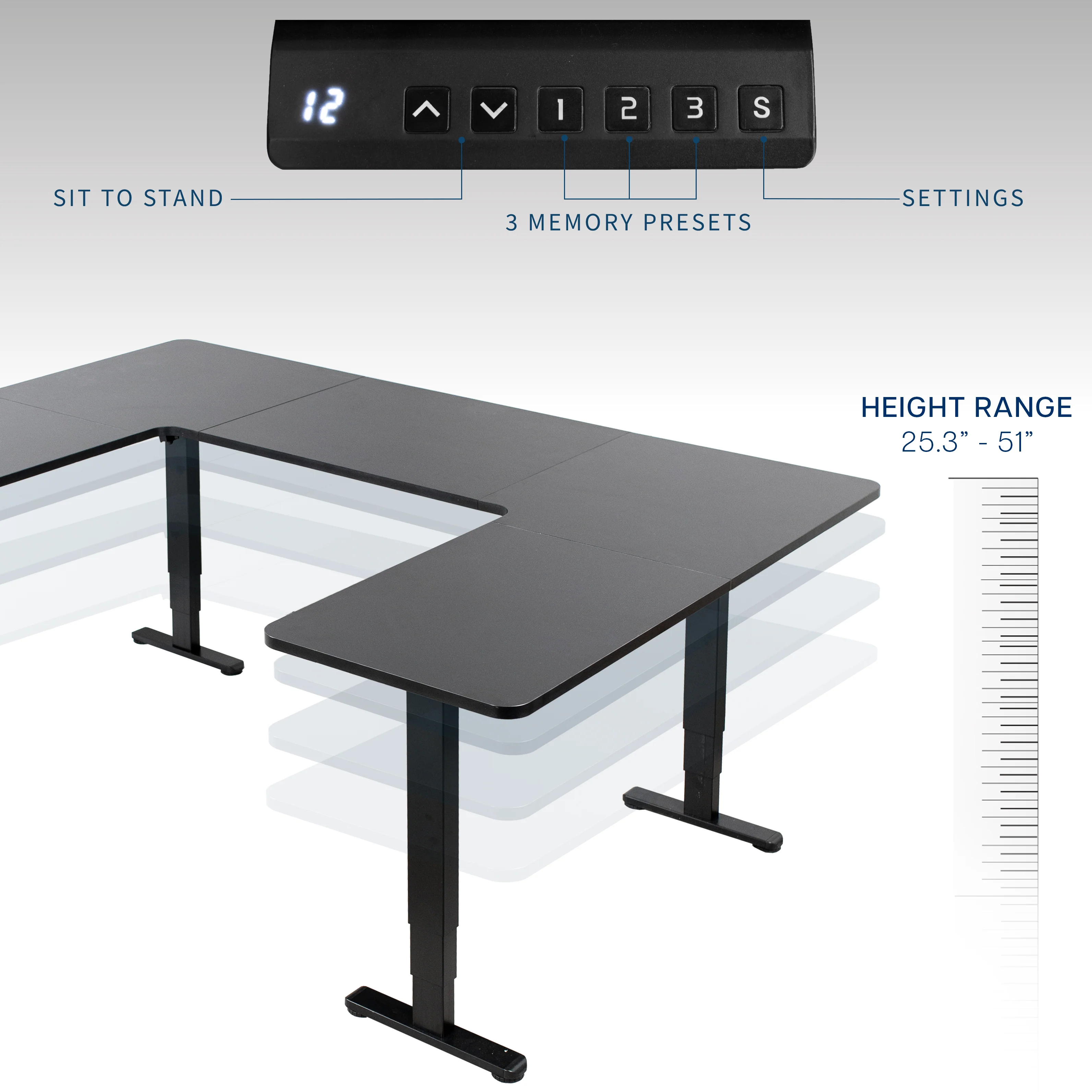 U-Shaped 83" x 60" Dual Motor Electric Desk - Image 5