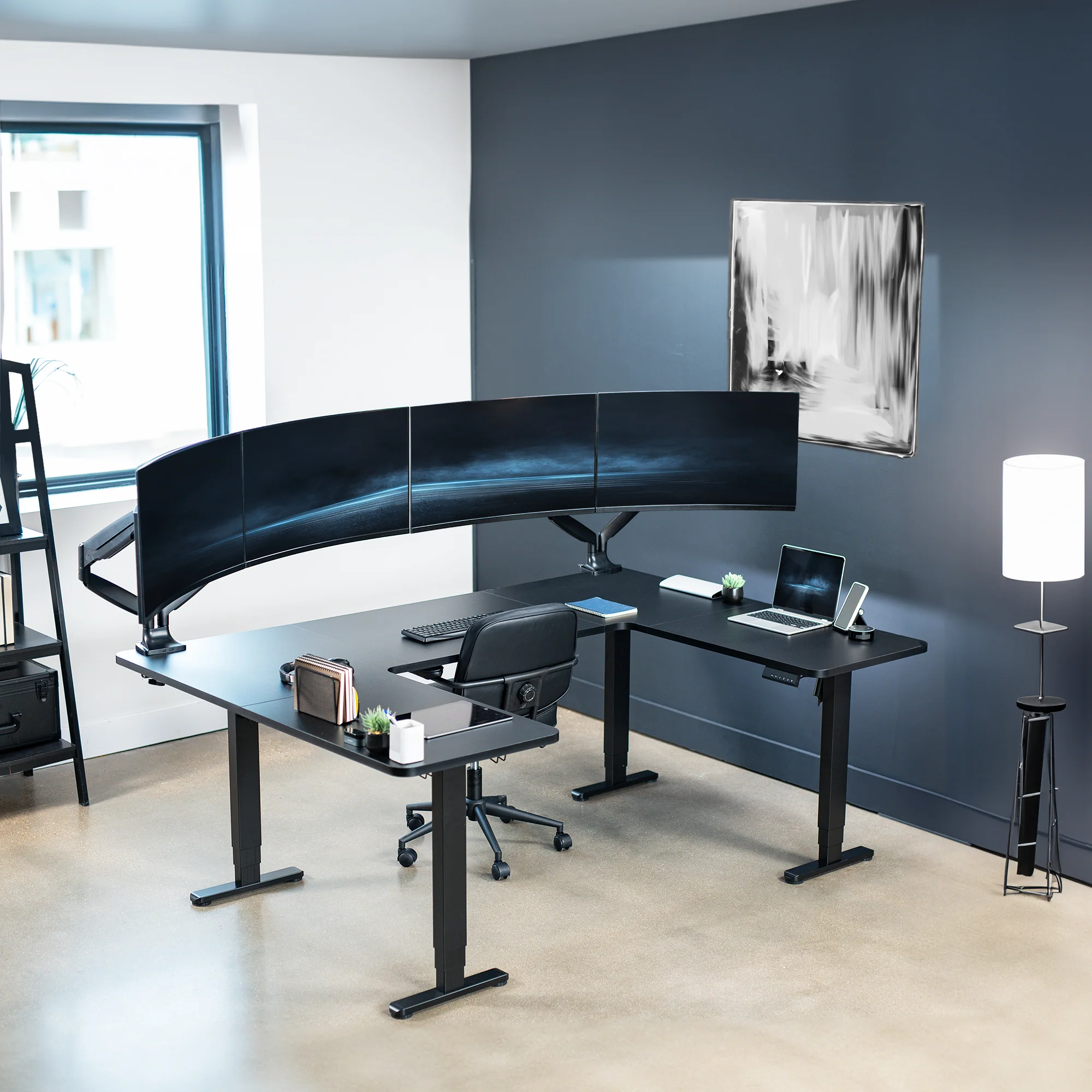 U-Shaped 83" x 60" Dual Motor Electric Desk - Image 8