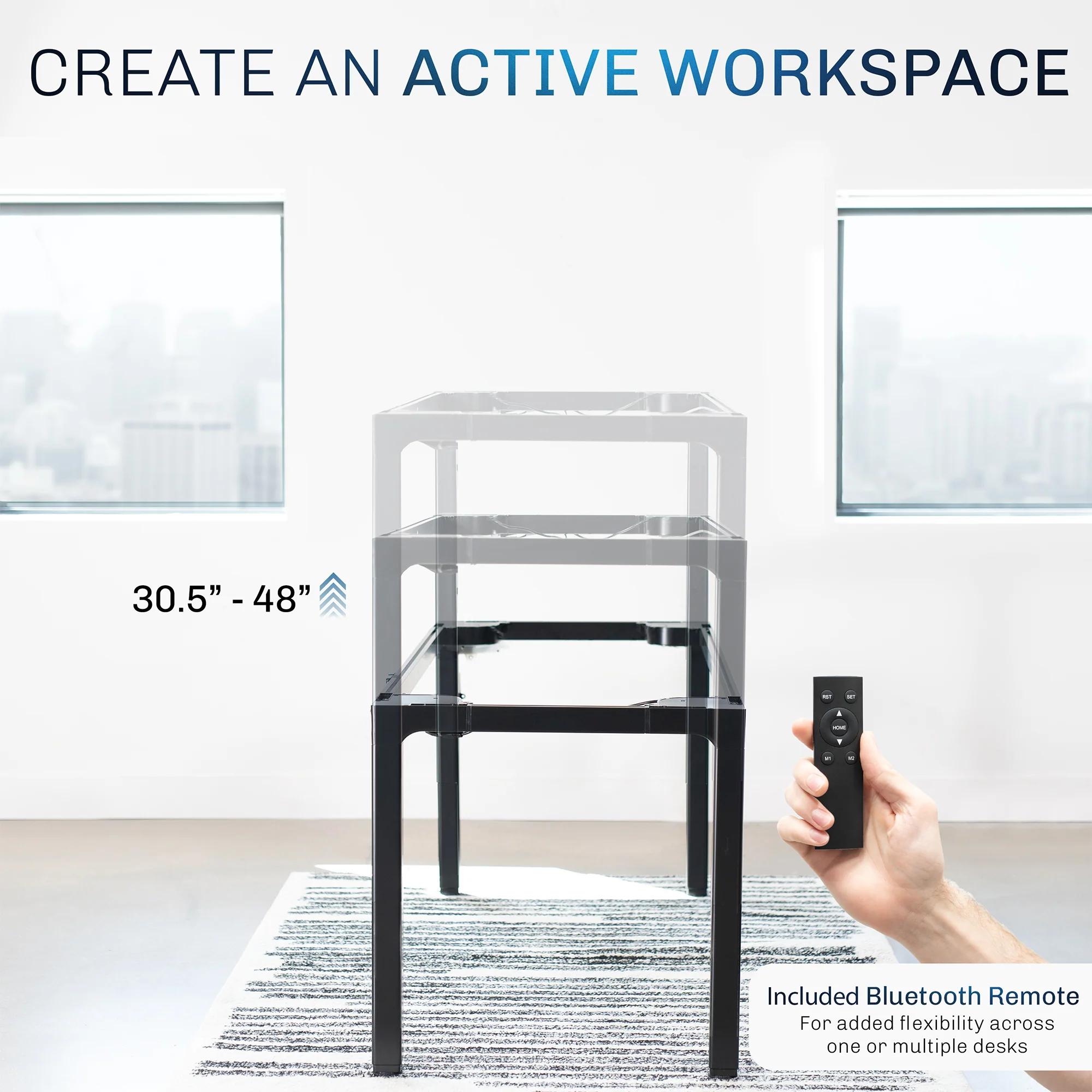 Premium Electric 4-Leg Quad Motor Desk Frame - Image 4