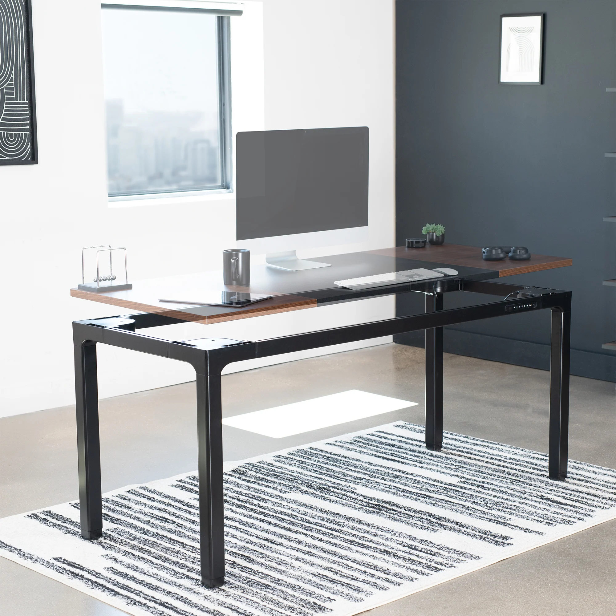 Premium Electric 4-Leg Quad Motor Desk Frame - Image 9