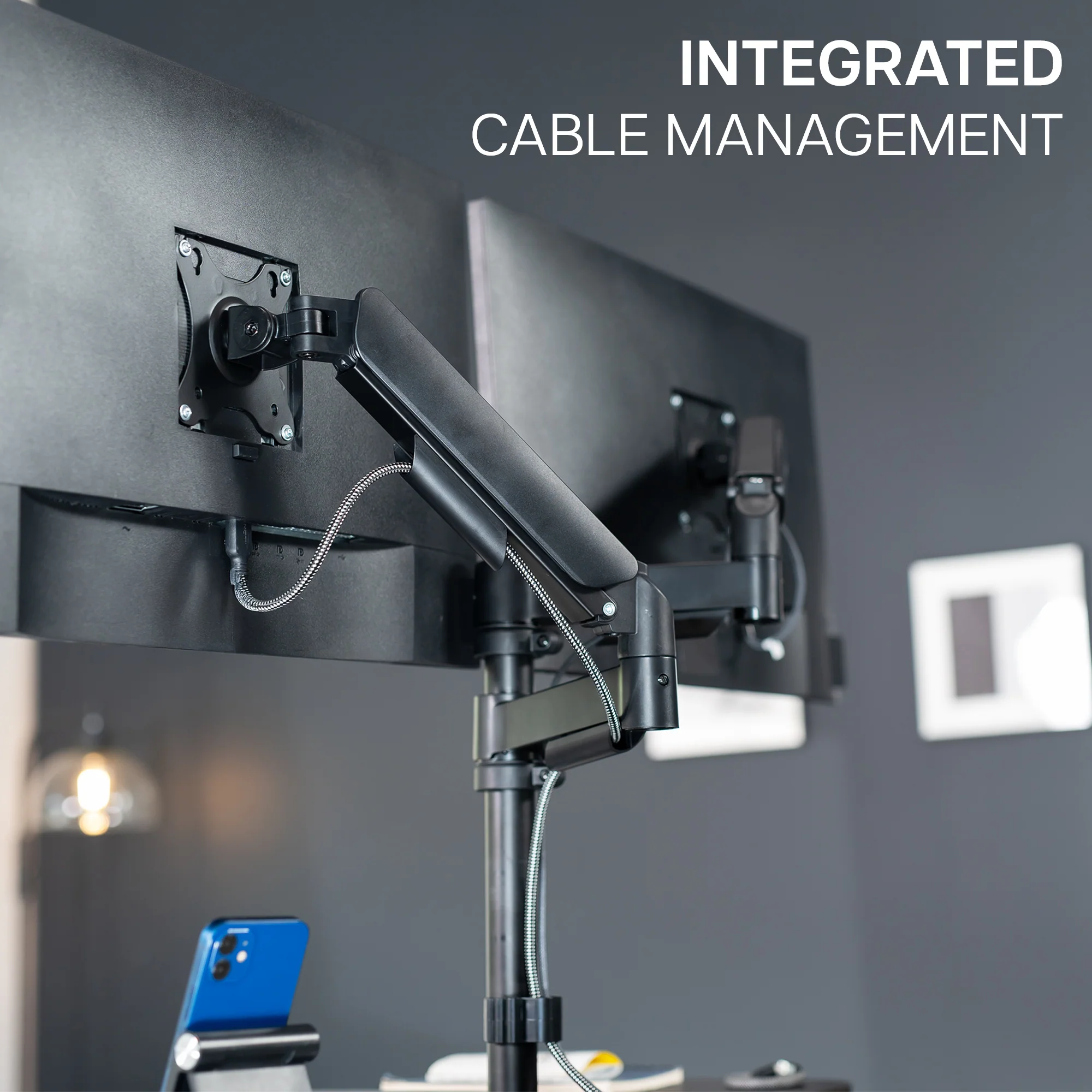 Desk Riser with Mechanical Dual Monitor Mount - Image 26