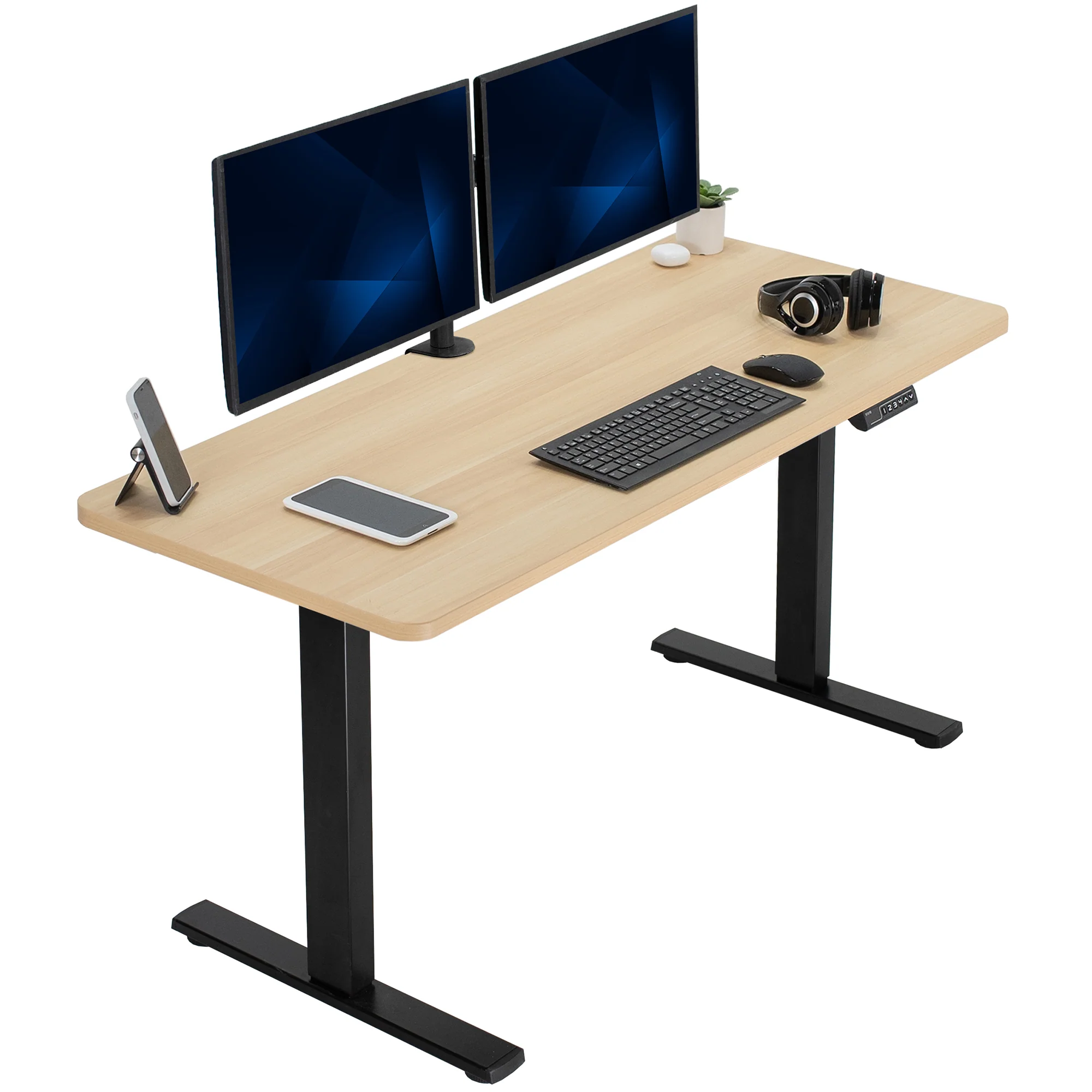 1B Solid Top Series - Single Motor Electric Desk with Push Button Memory Controller - Image 11