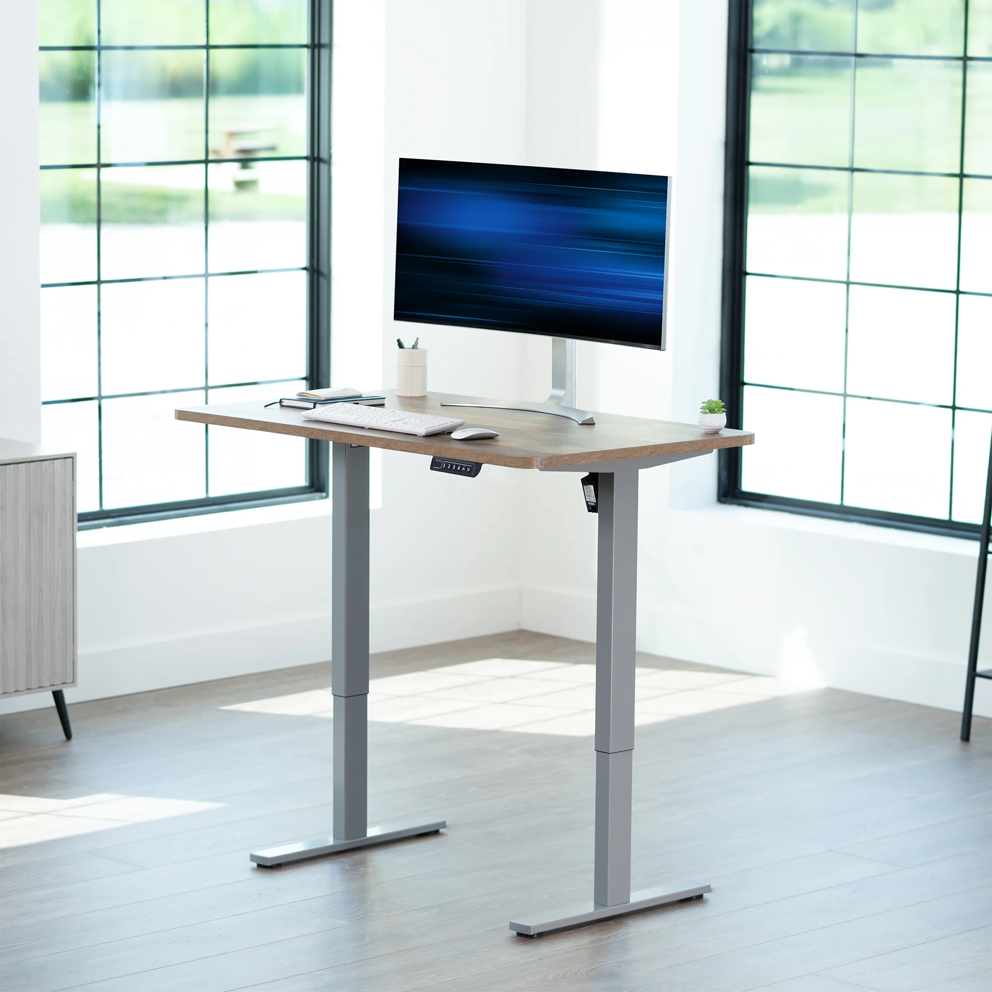 1B Solid Top Series - Single Motor Electric Desk with Push Button Memory Controller - Image 145