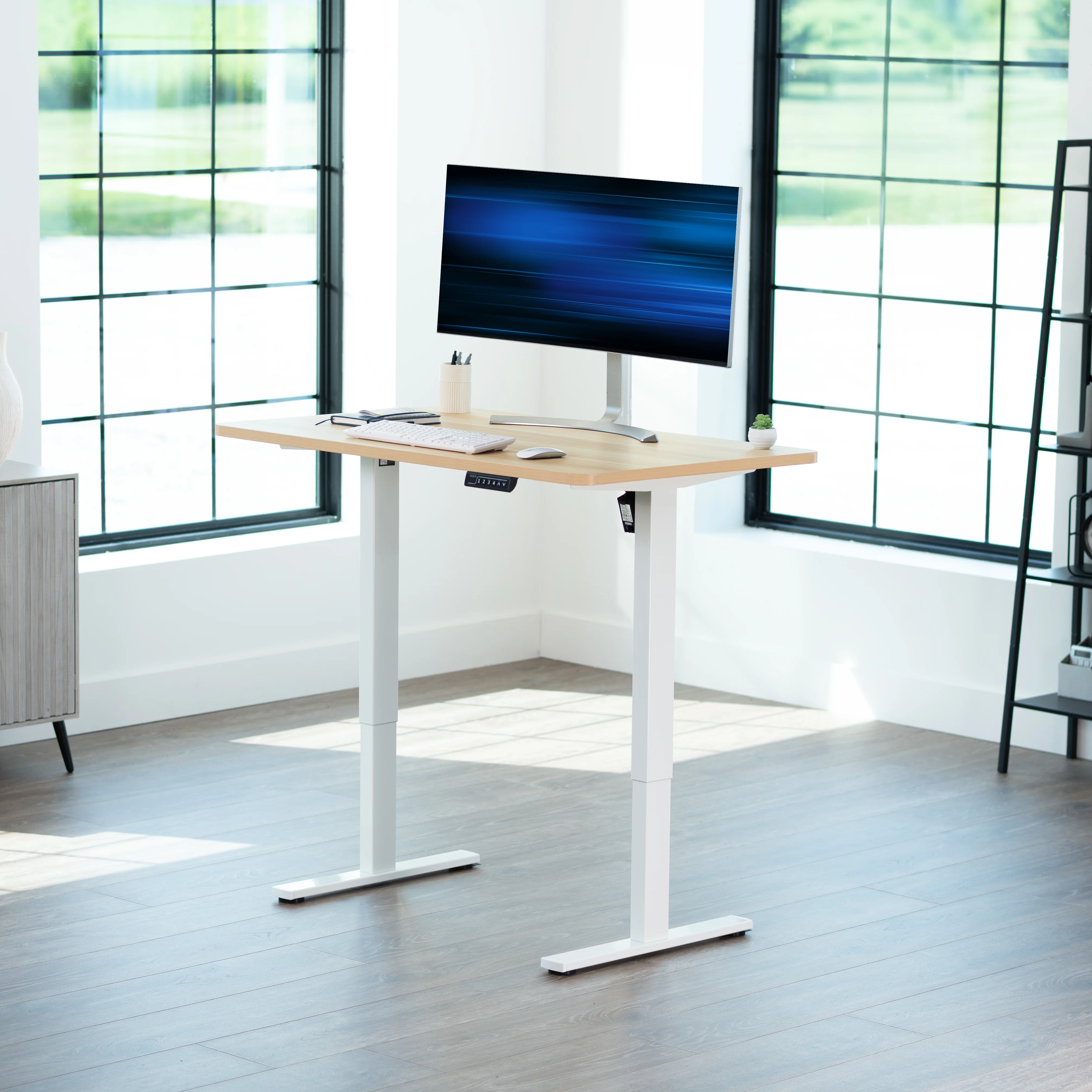 1B Solid Top Series - Single Motor Electric Desk with Push Button Memory Controller - Image 151