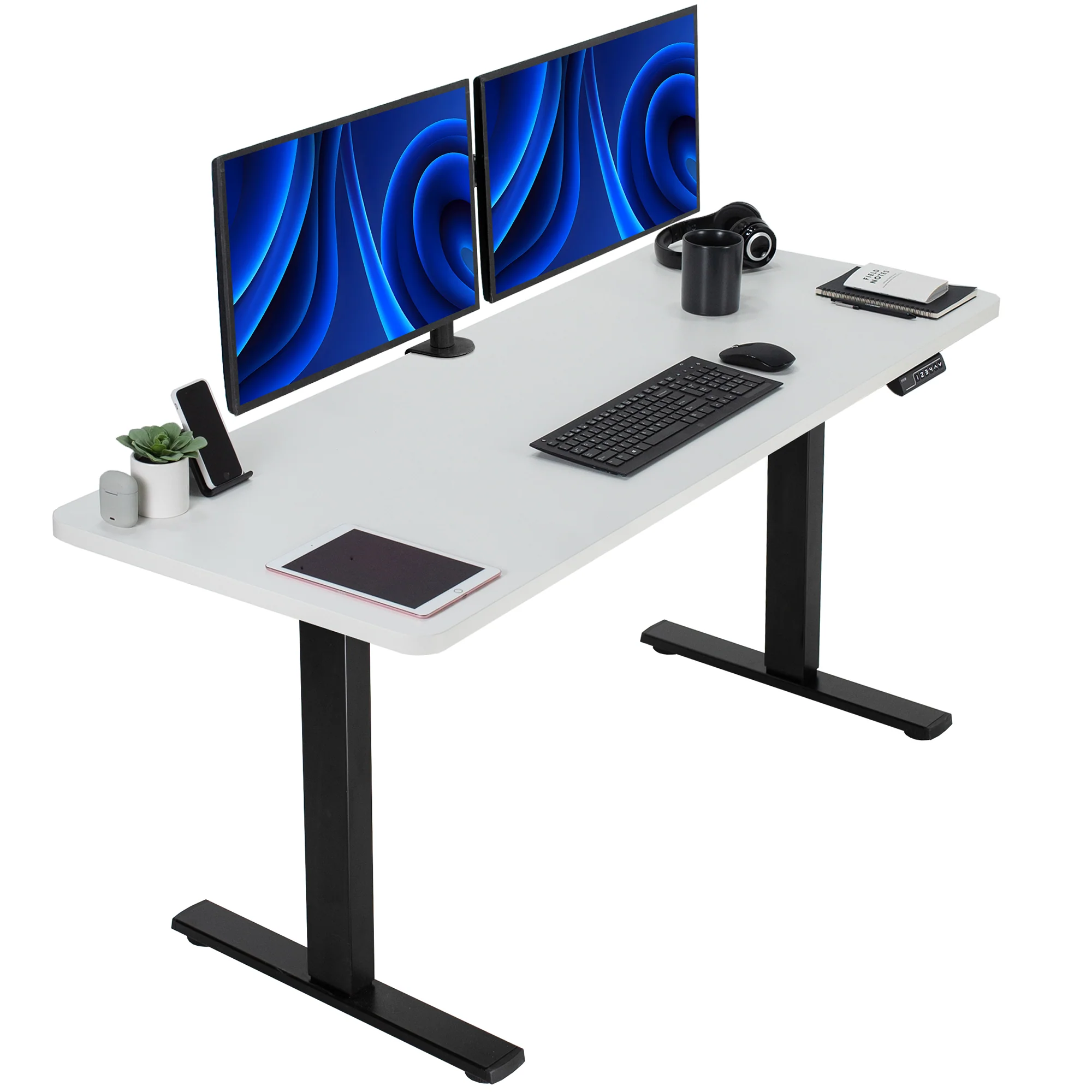 1B Solid Top Series - Single Motor Electric Desk with Push Button Memory Controller - Image 23