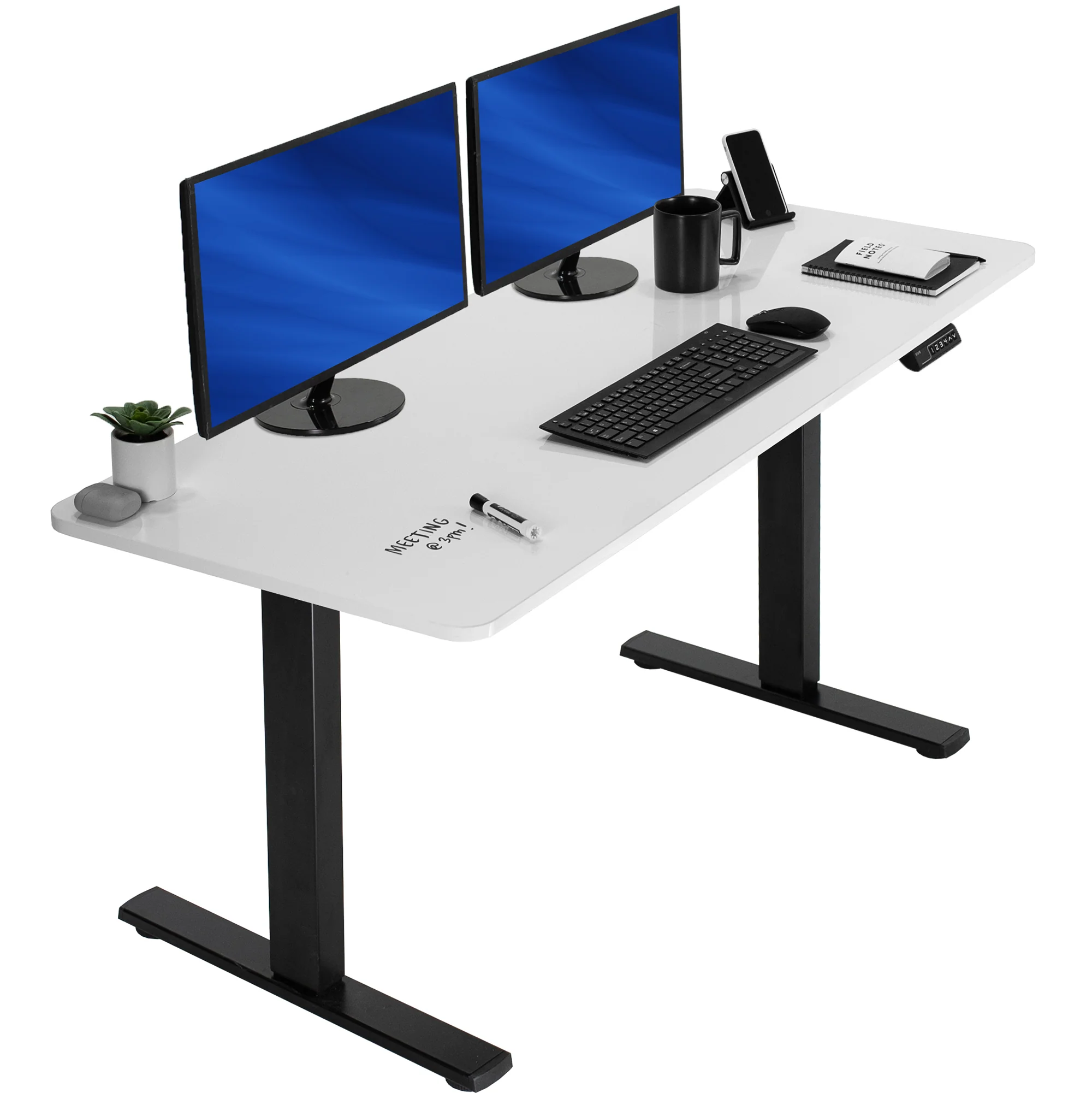 1B Solid Top Series - Single Motor Electric Desk with Push Button Memory Controller - Image 25