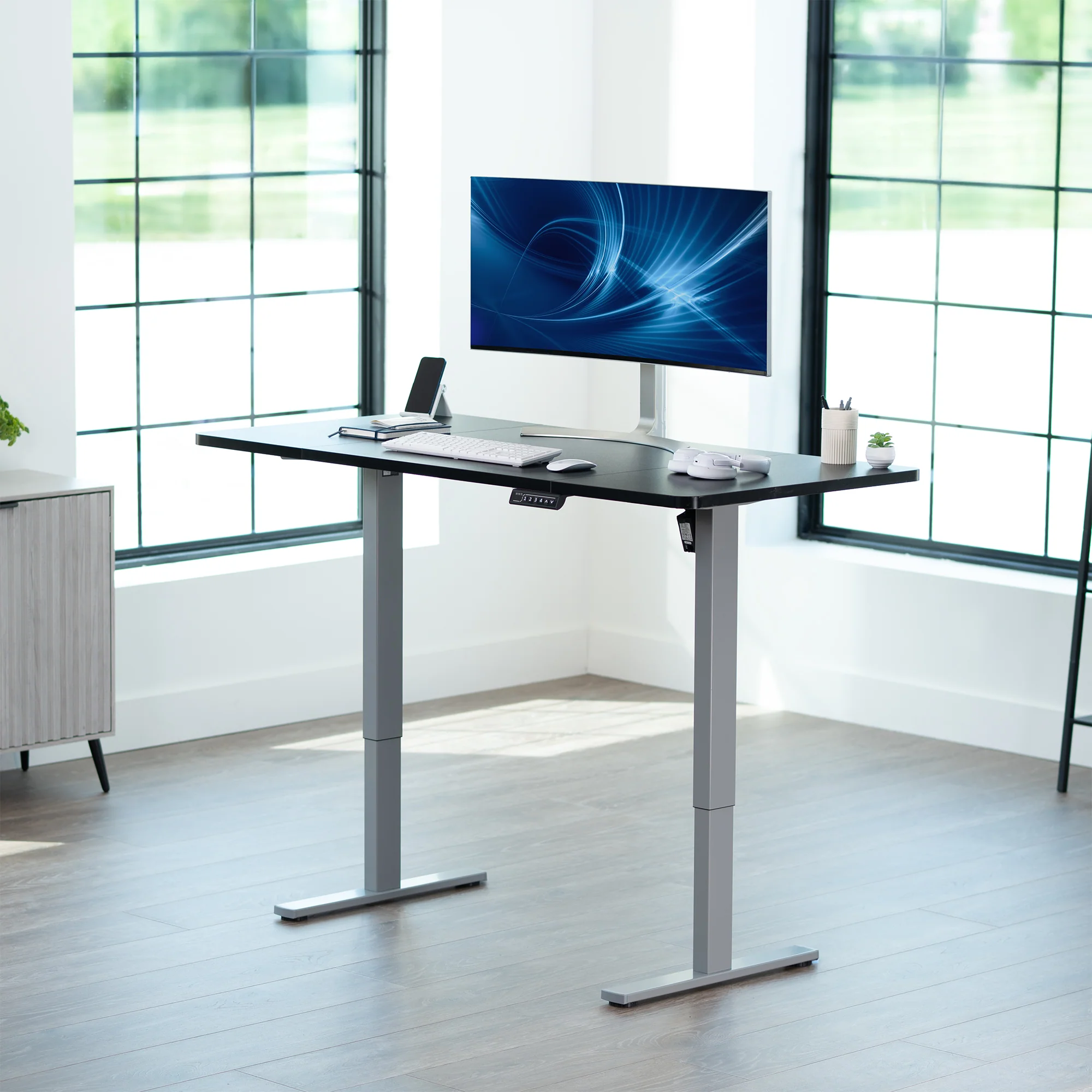 1B Solid Top Series - Single Motor Electric Desk with Push Button Memory Controller - Image 30