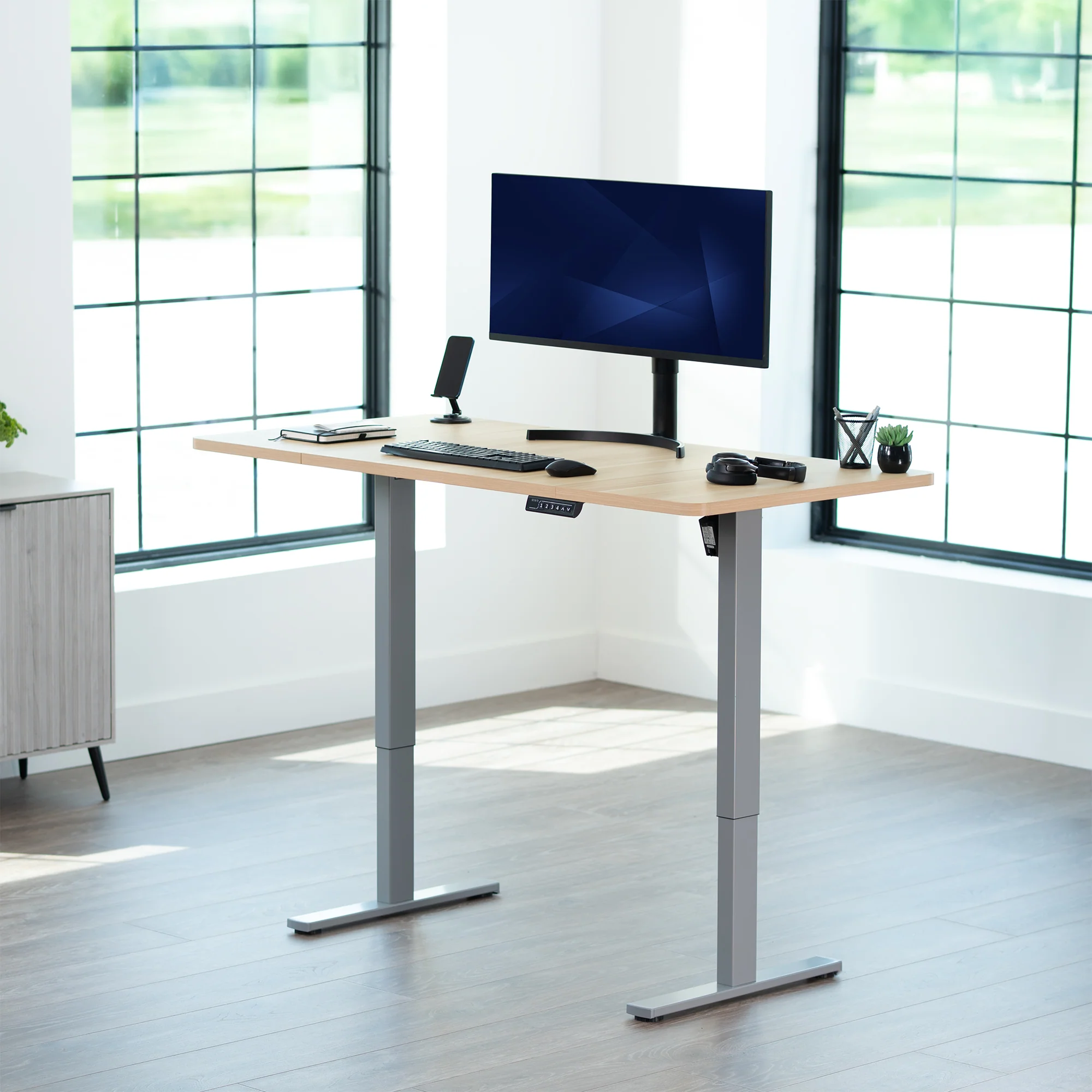 1B Solid Top Series - Single Motor Electric Desk with Push Button Memory Controller - Image 32