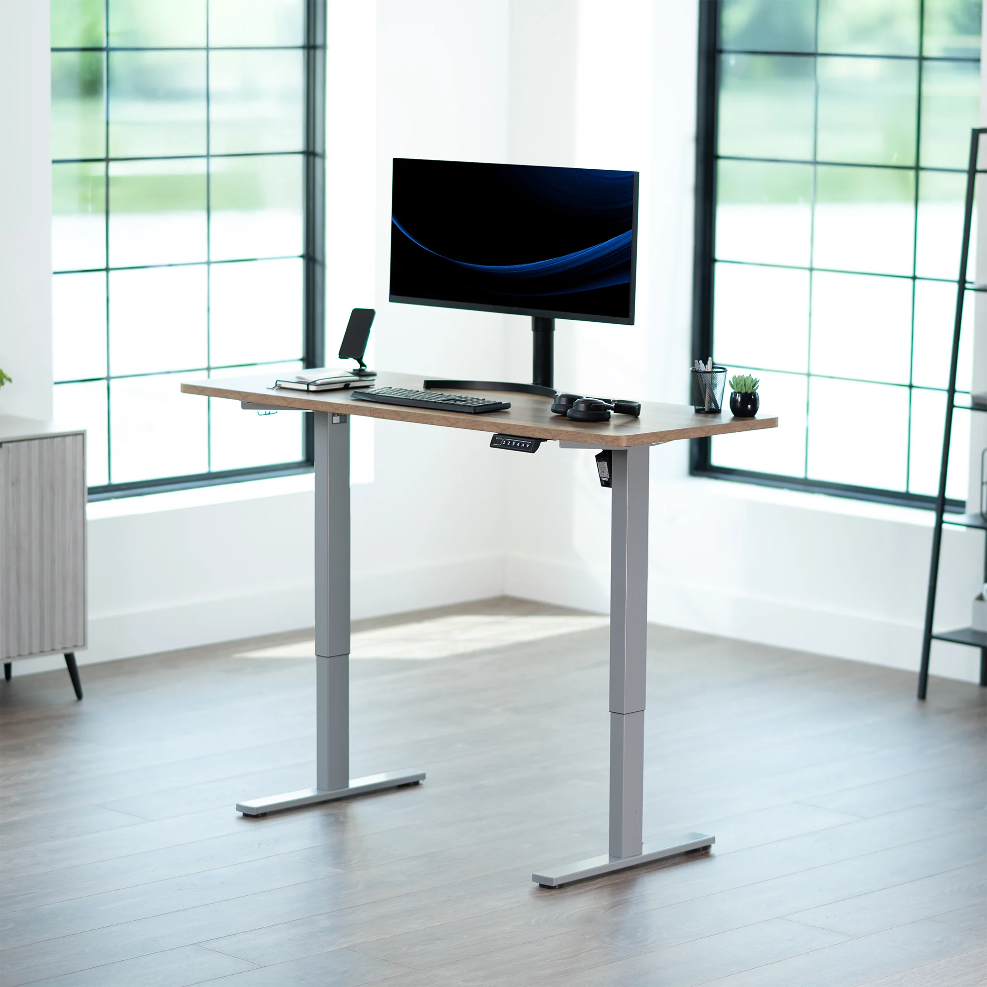 1B Solid Top Series - Single Motor Electric Desk with Push Button Memory Controller - Image 40
