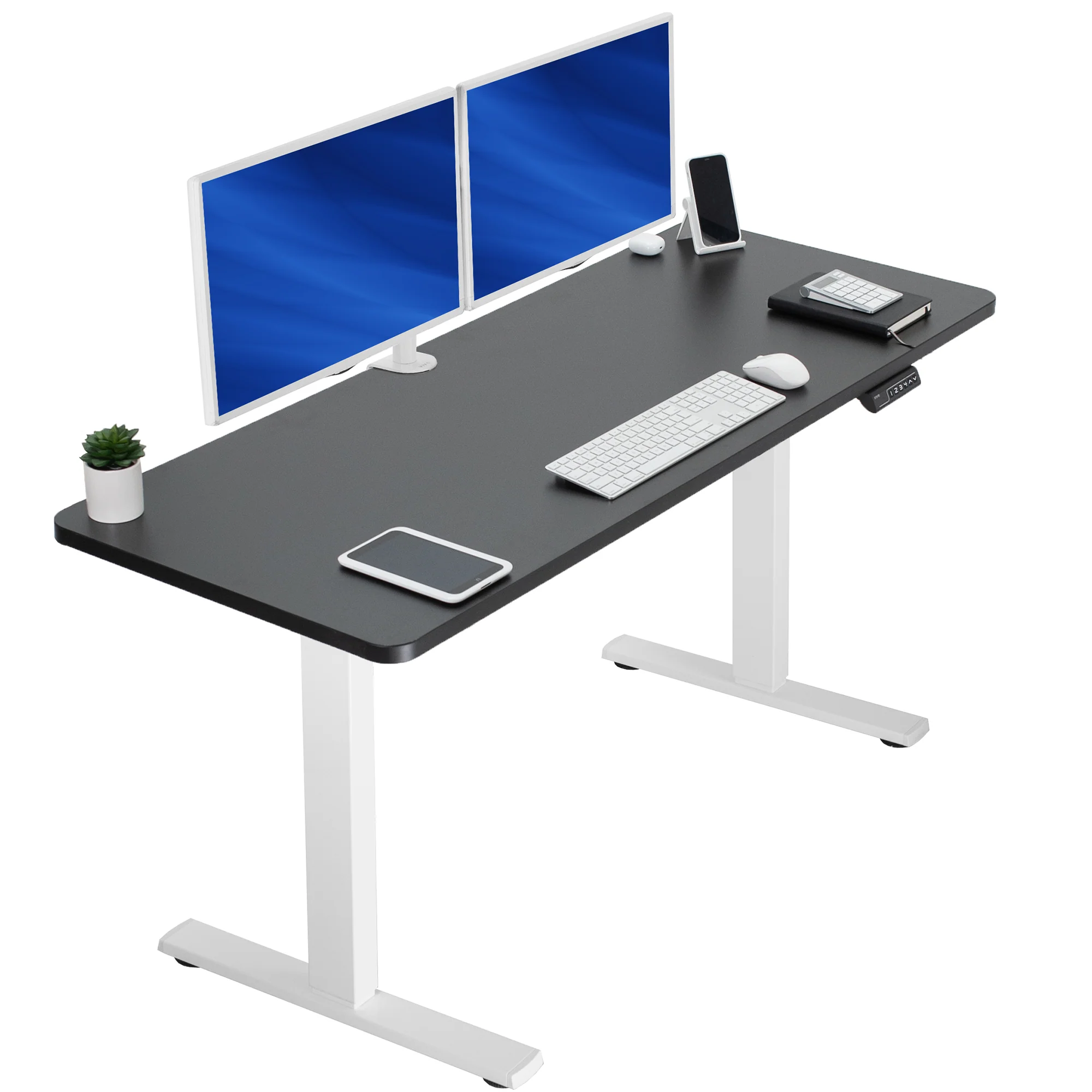1B Solid Top Series - Single Motor Electric Desk with Push Button Memory Controller - Image 49