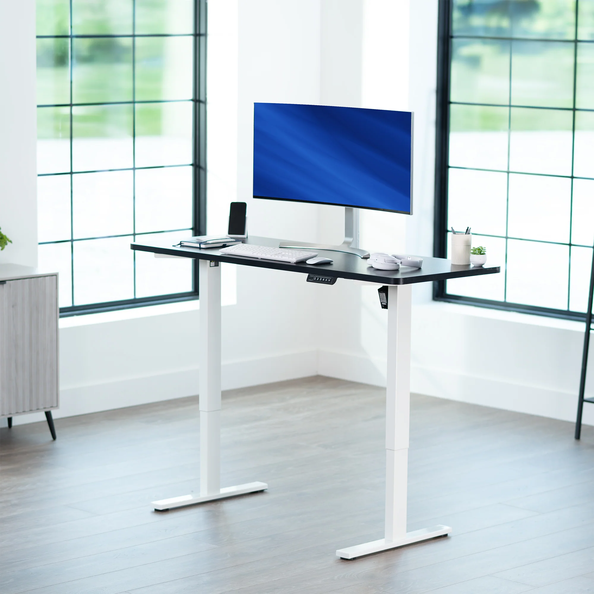 1B Solid Top Series - Single Motor Electric Desk with Push Button Memory Controller - Image 50