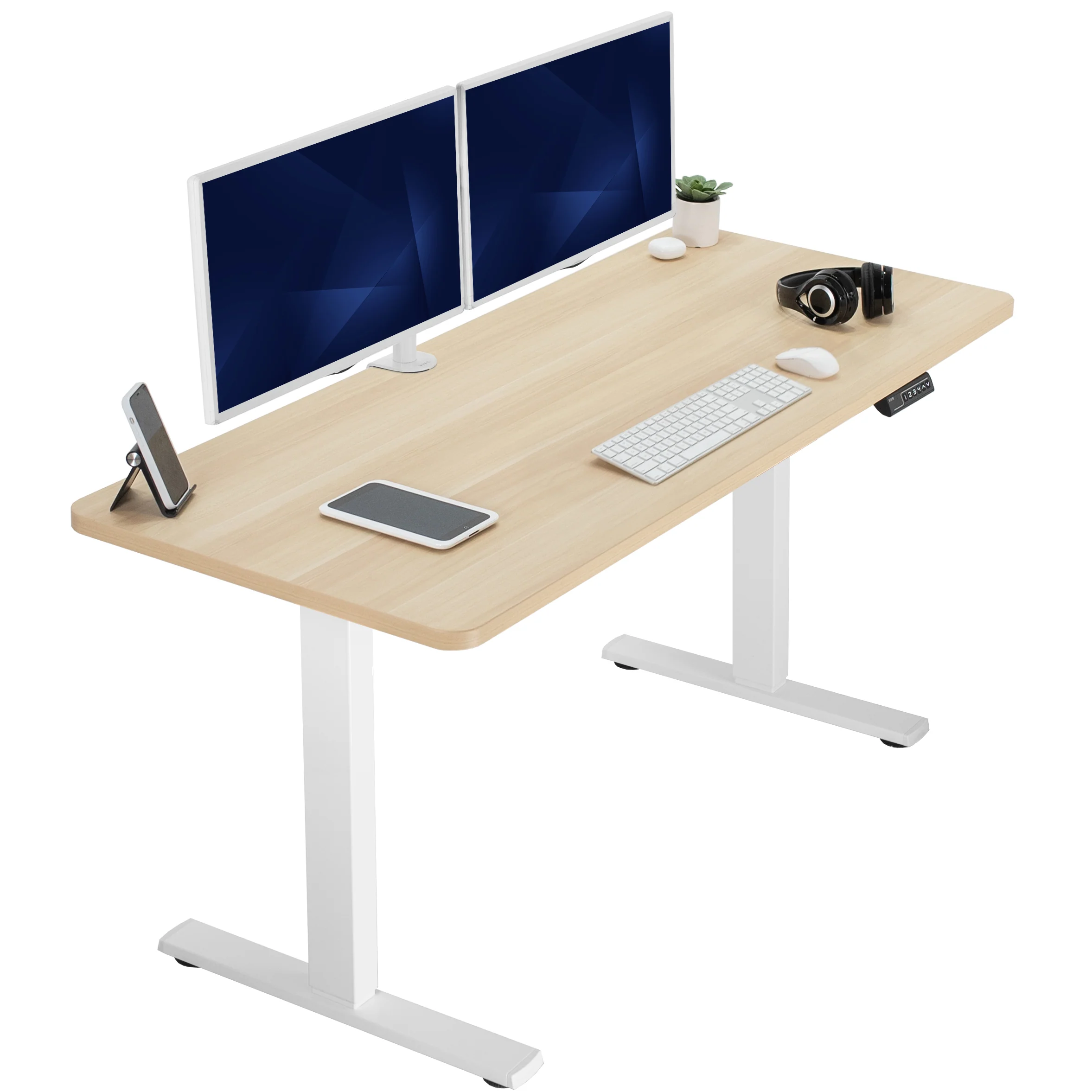 1B Solid Top Series - Single Motor Electric Desk with Push Button Memory Controller - Image 51