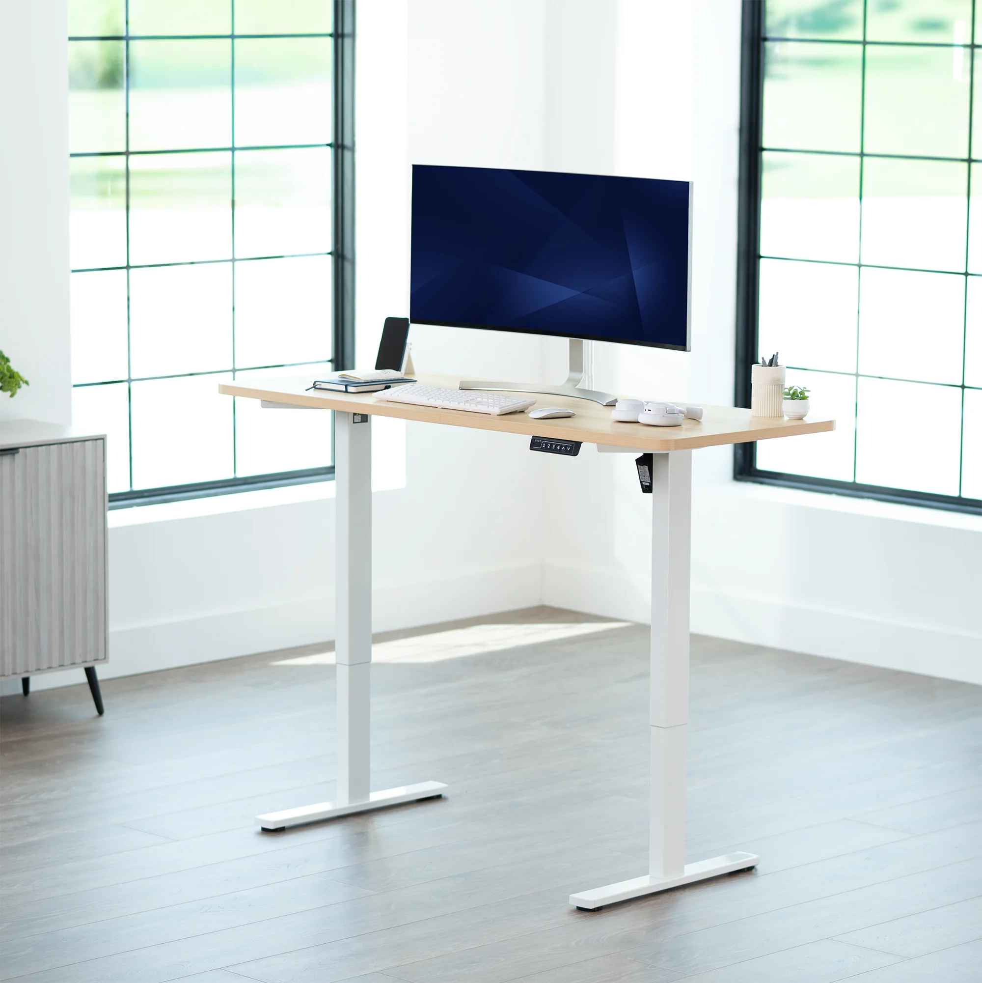 1B Solid Top Series - Single Motor Electric Desk with Push Button Memory Controller - Image 52