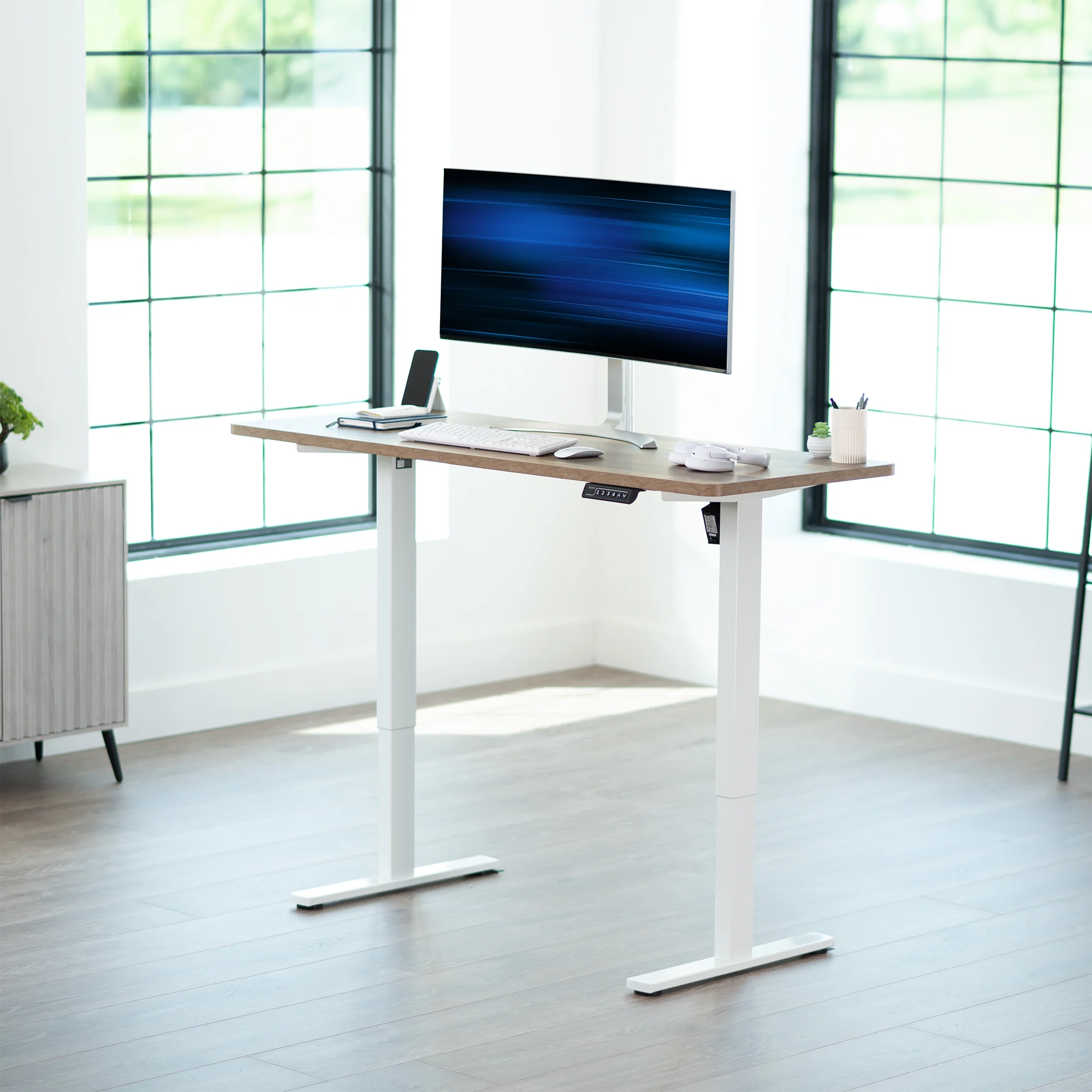 1B Solid Top Series - Single Motor Electric Desk with Push Button Memory Controller - Image 62