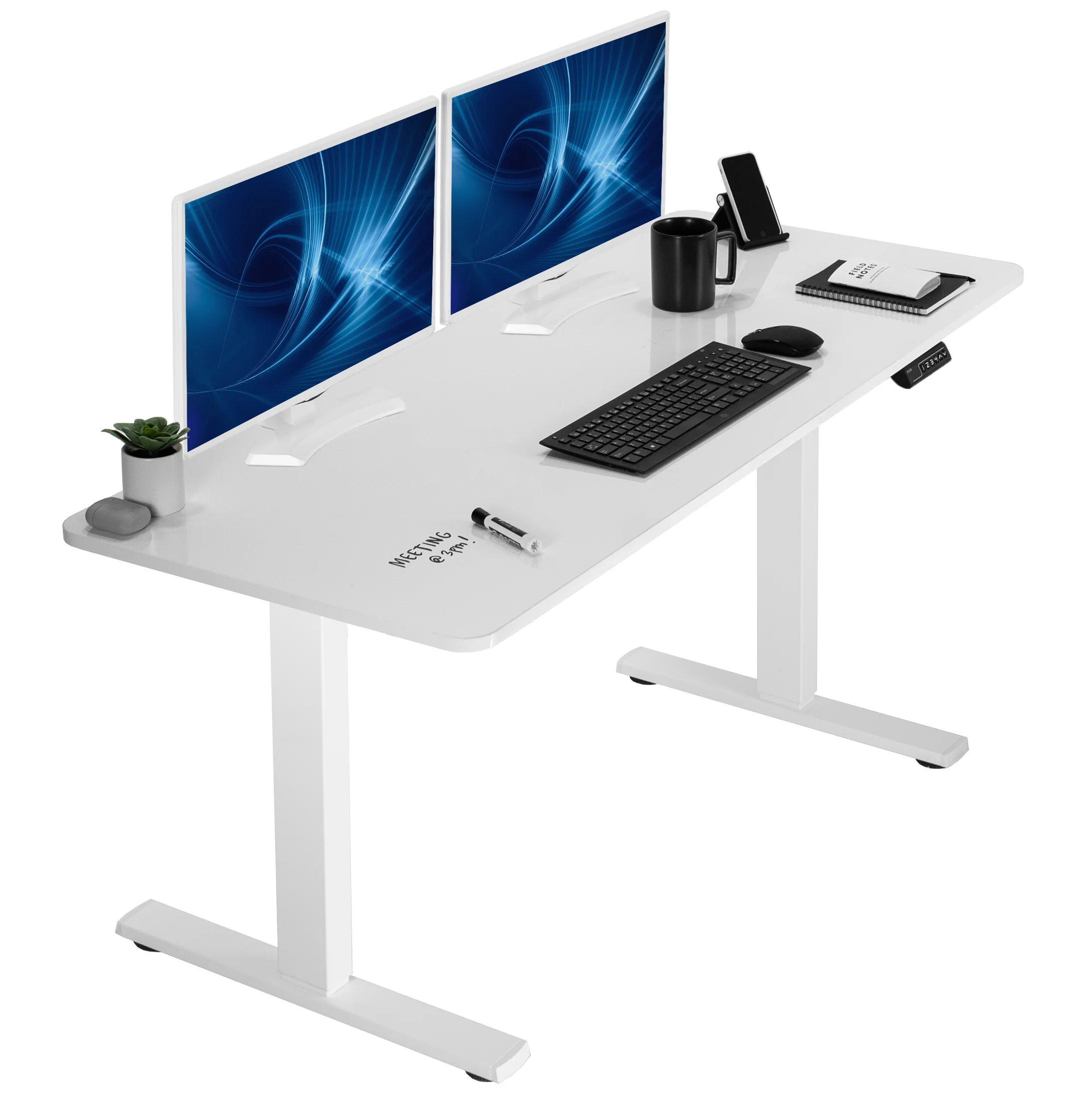 1B Solid Top Series - Single Motor Electric Desk with Push Button Memory Controller - Image 65