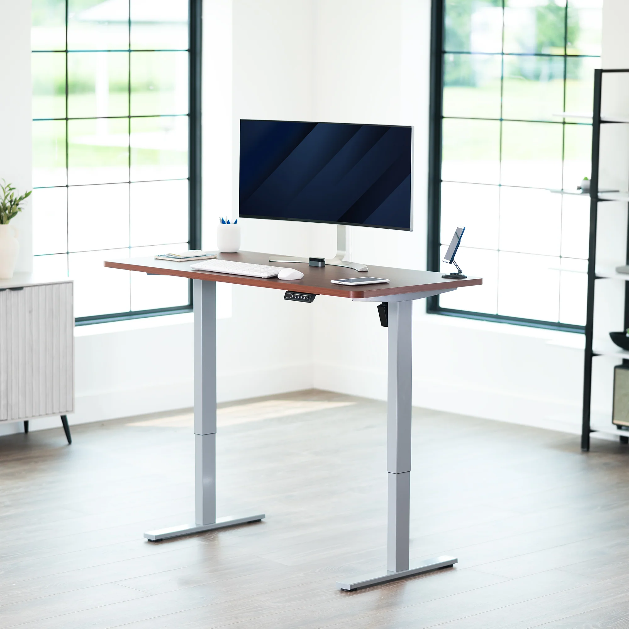 1B Solid Top Series - Single Motor Electric Desk with Push Button Memory Controller - Image 93