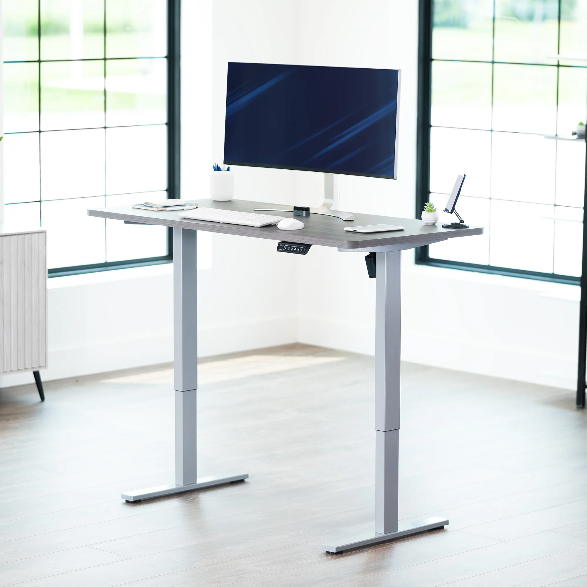1B Solid Top Series - Single Motor Electric Desk with Push Button Memory Controller - Image 95