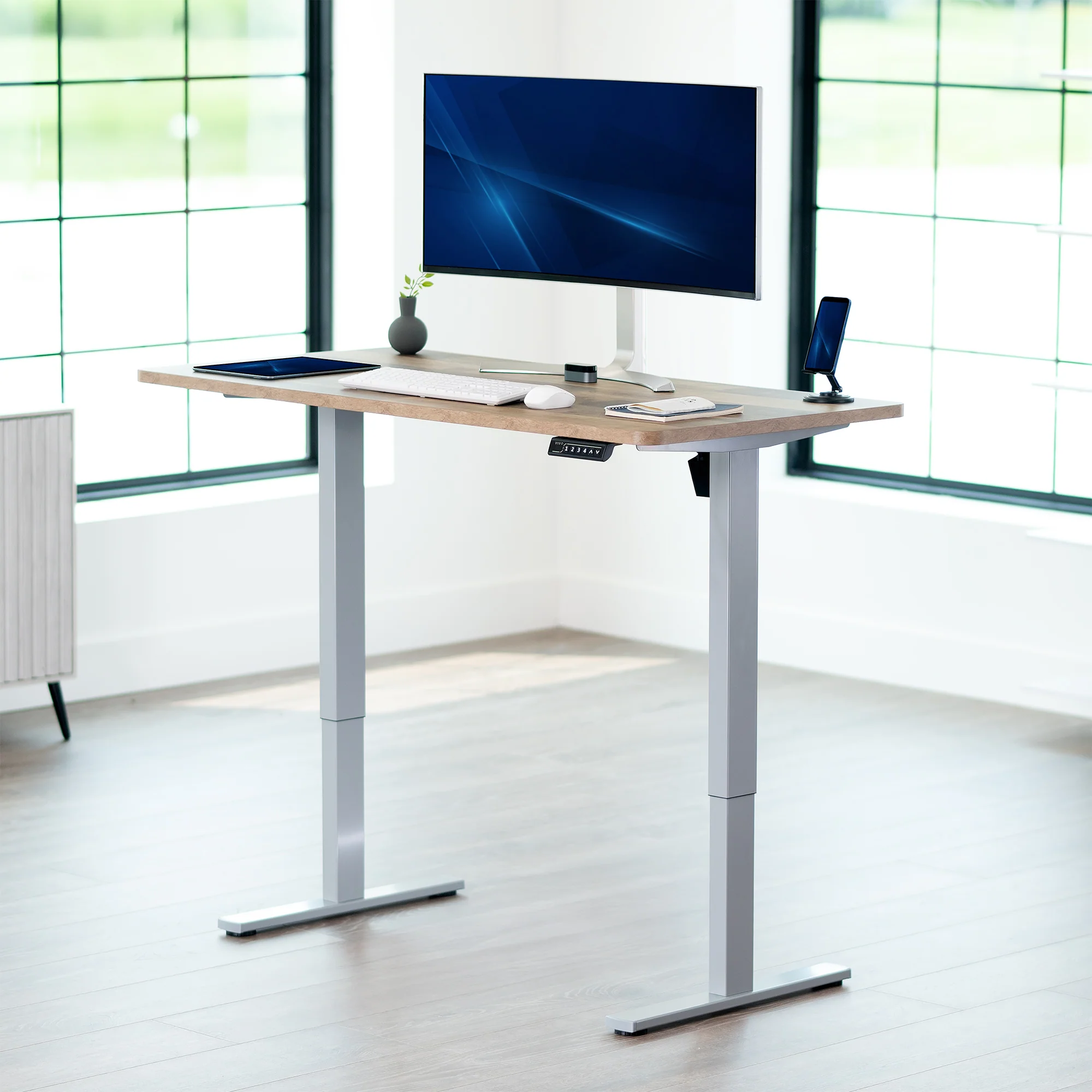 1B Solid Top Series - Single Motor Electric Desk with Push Button Memory Controller - Image 99