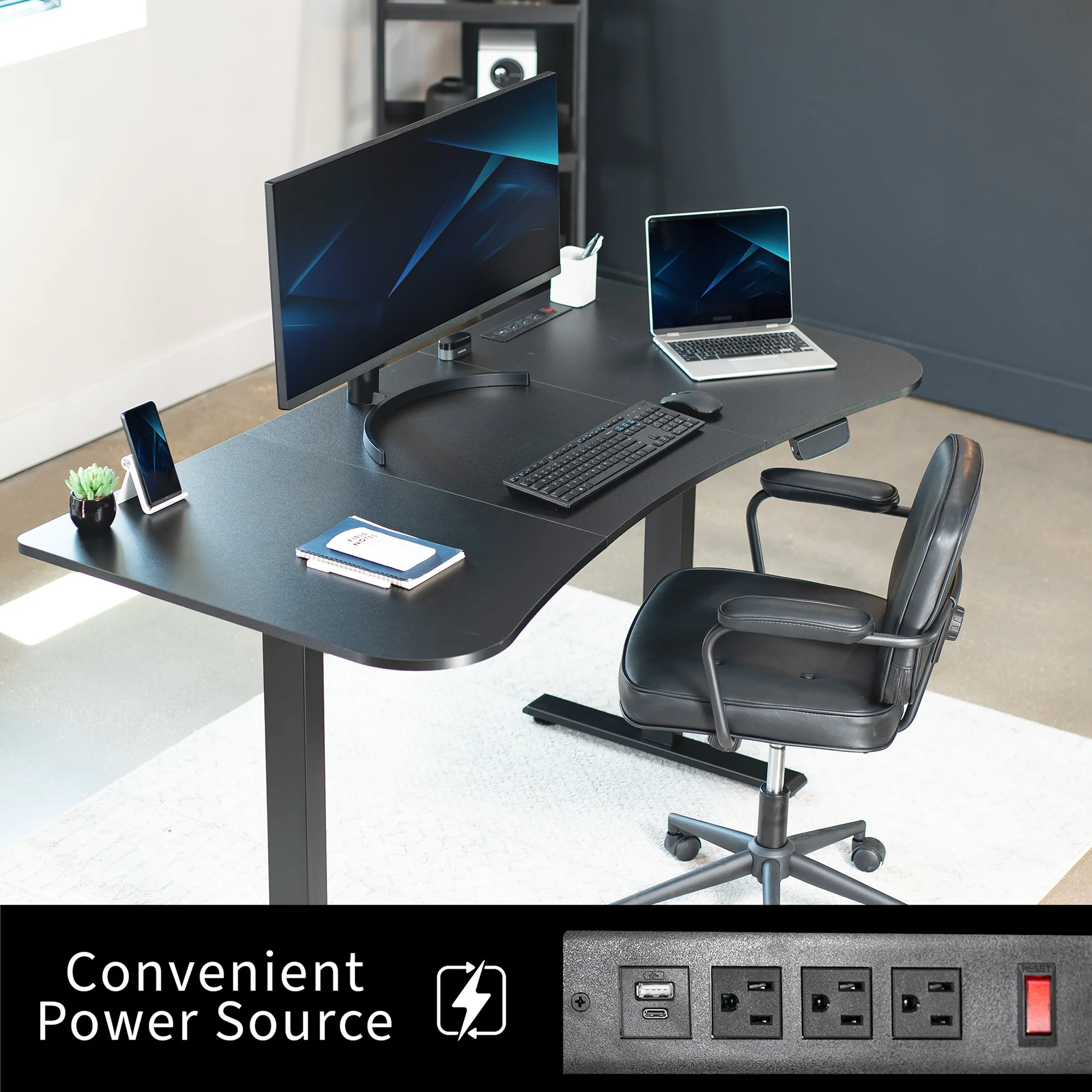 2E Series - 63" x 32" Electric Desk with Touch Screen Memory Controller - Image 12