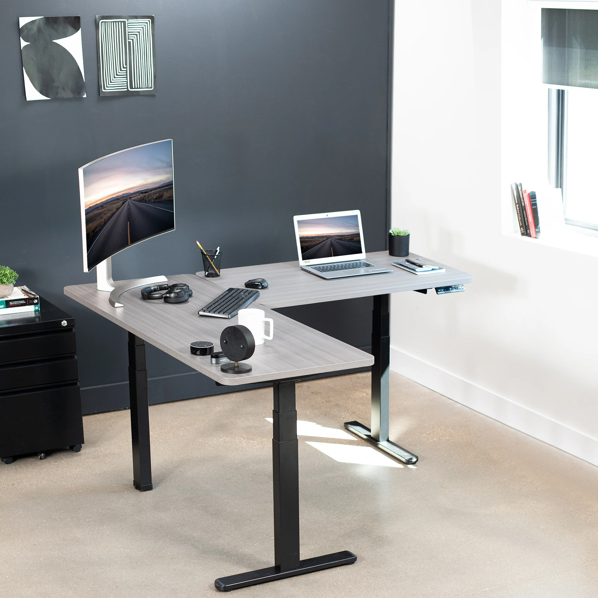 3E Series - Triple Motor Corner Electric Desk - Image 45
