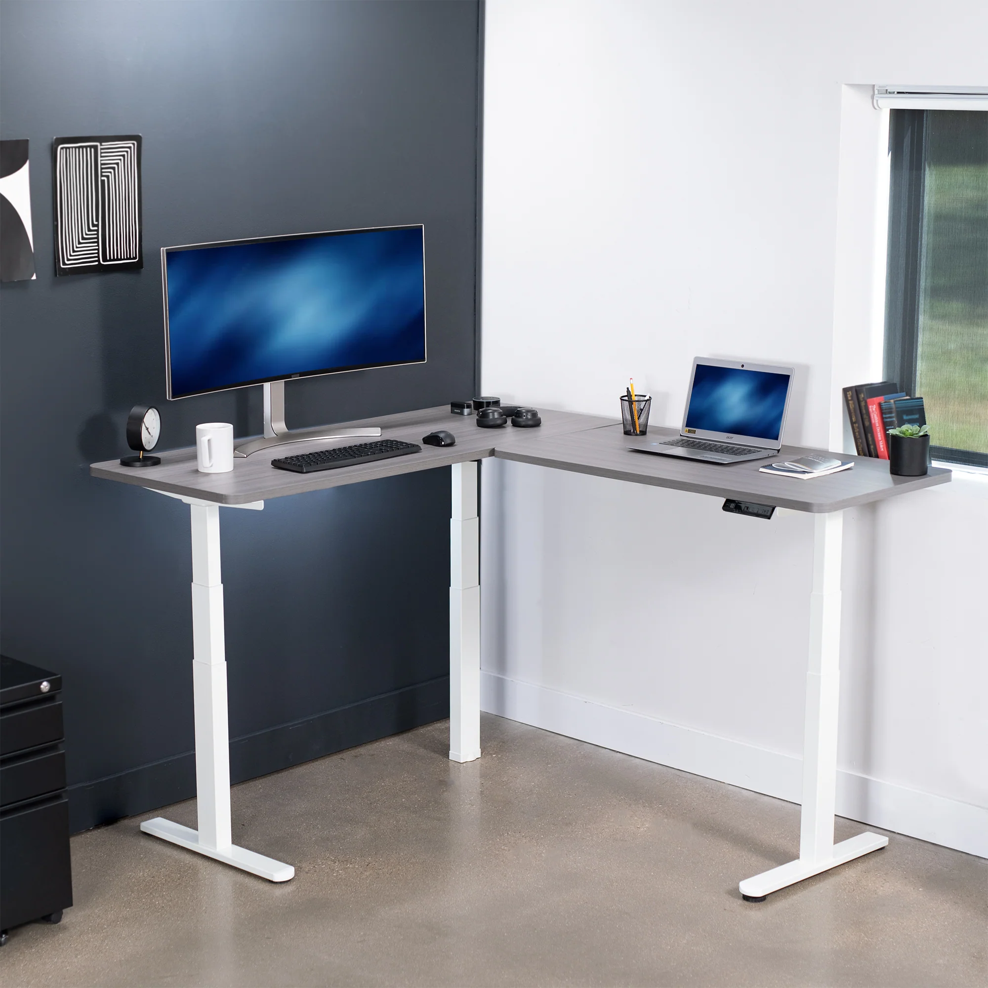 3E Series - Triple Motor Corner Electric Desk - Image 57