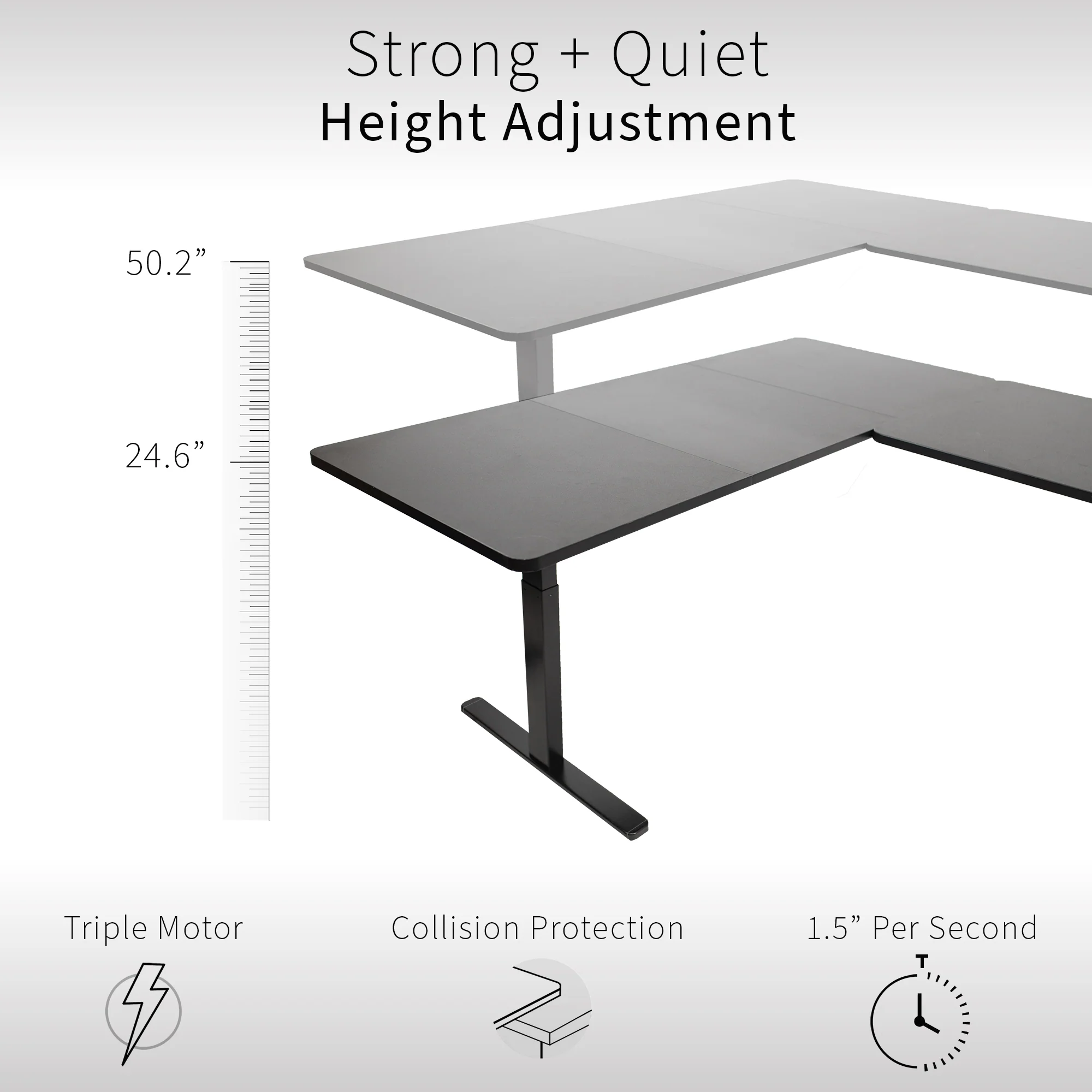 3E Series - Triple Motor Corner Electric Desk - Image 69