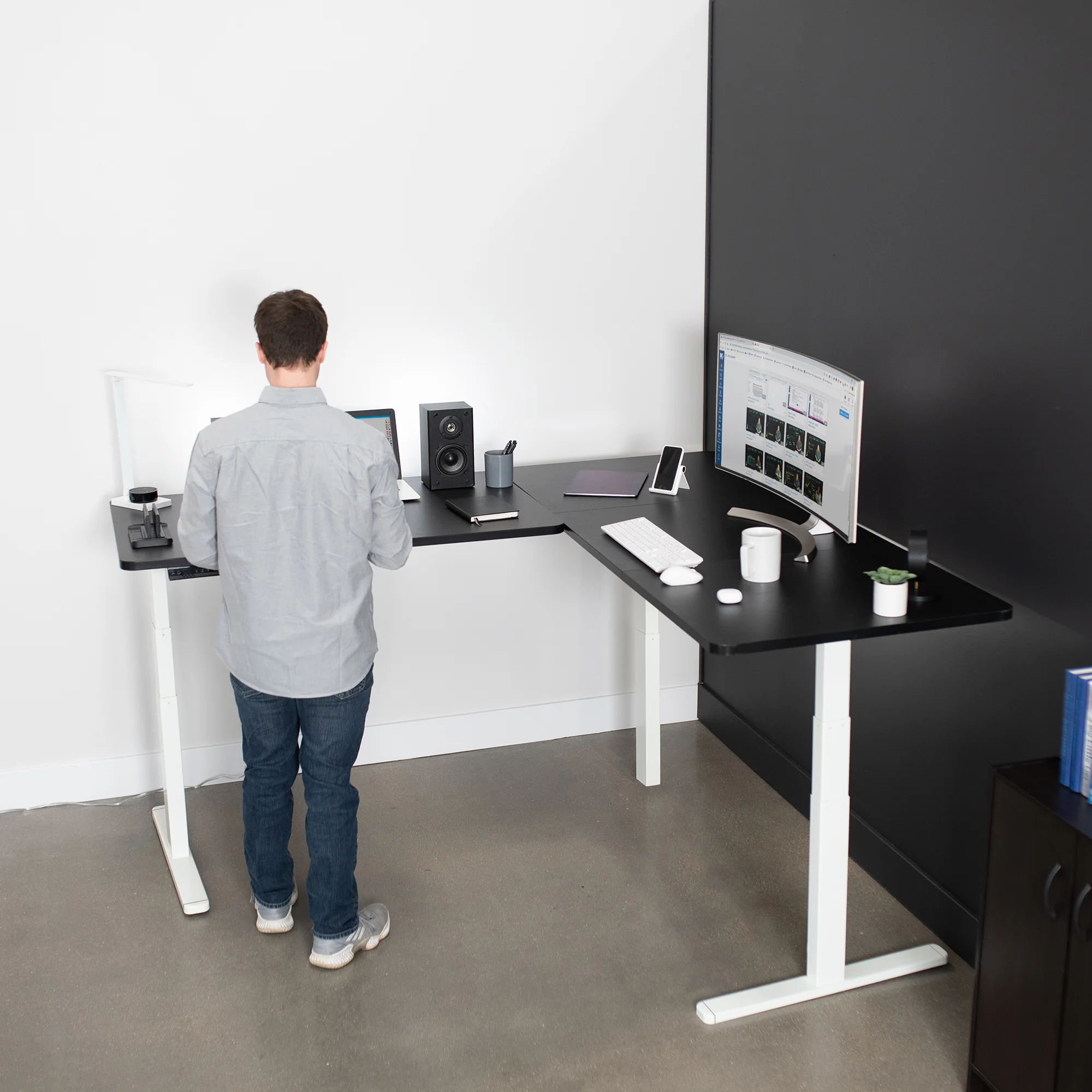 3E Series - Triple Motor Corner Electric Desk - Image 87