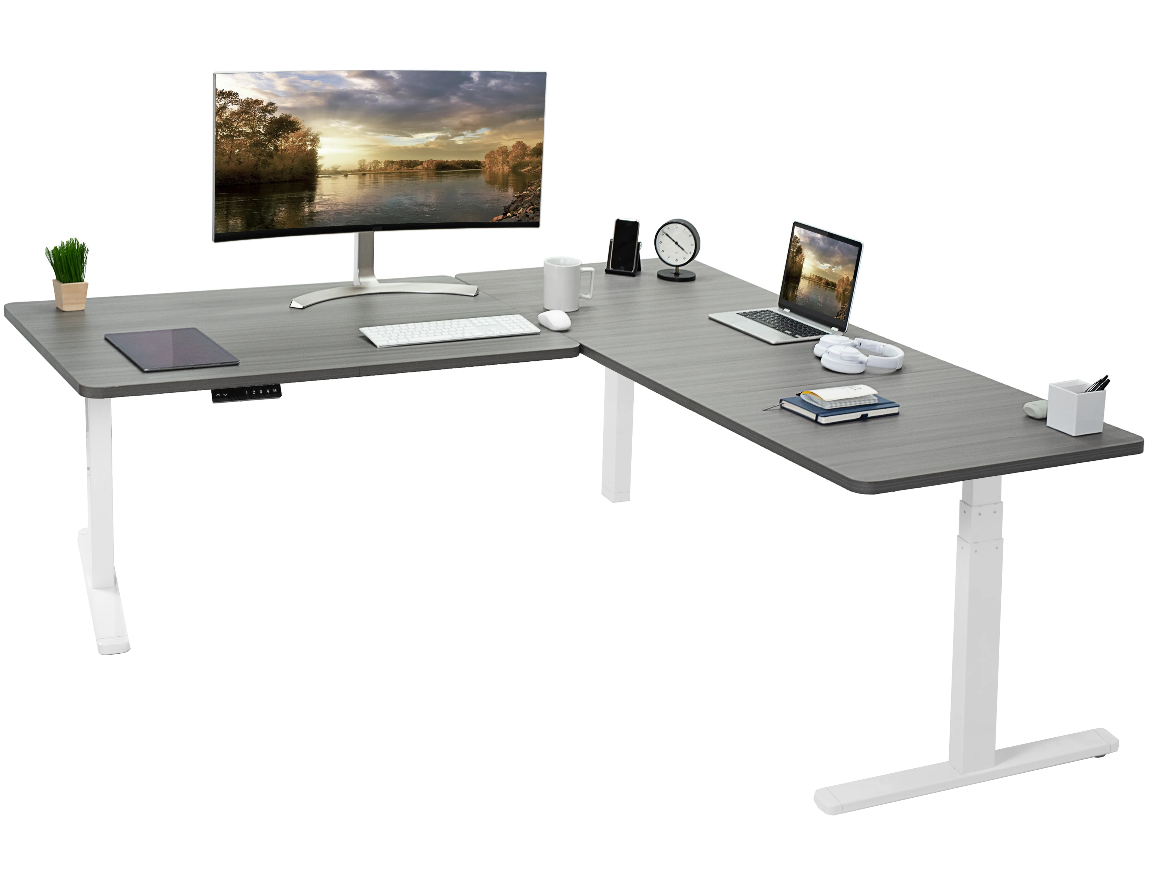 3E Series - Triple Motor Corner Electric Desk - Image 92