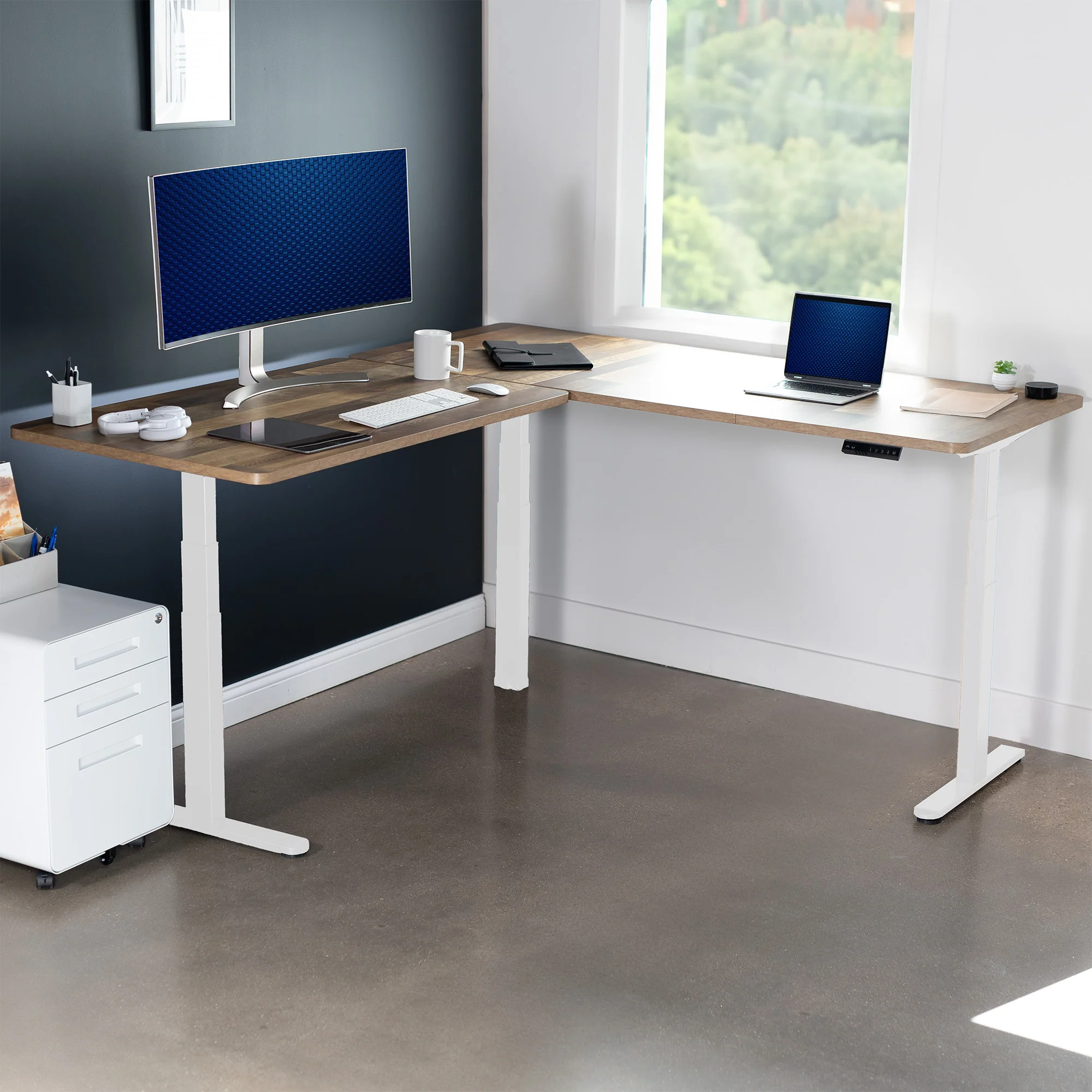 3E Series - Triple Motor Corner Electric Desk - Image 97