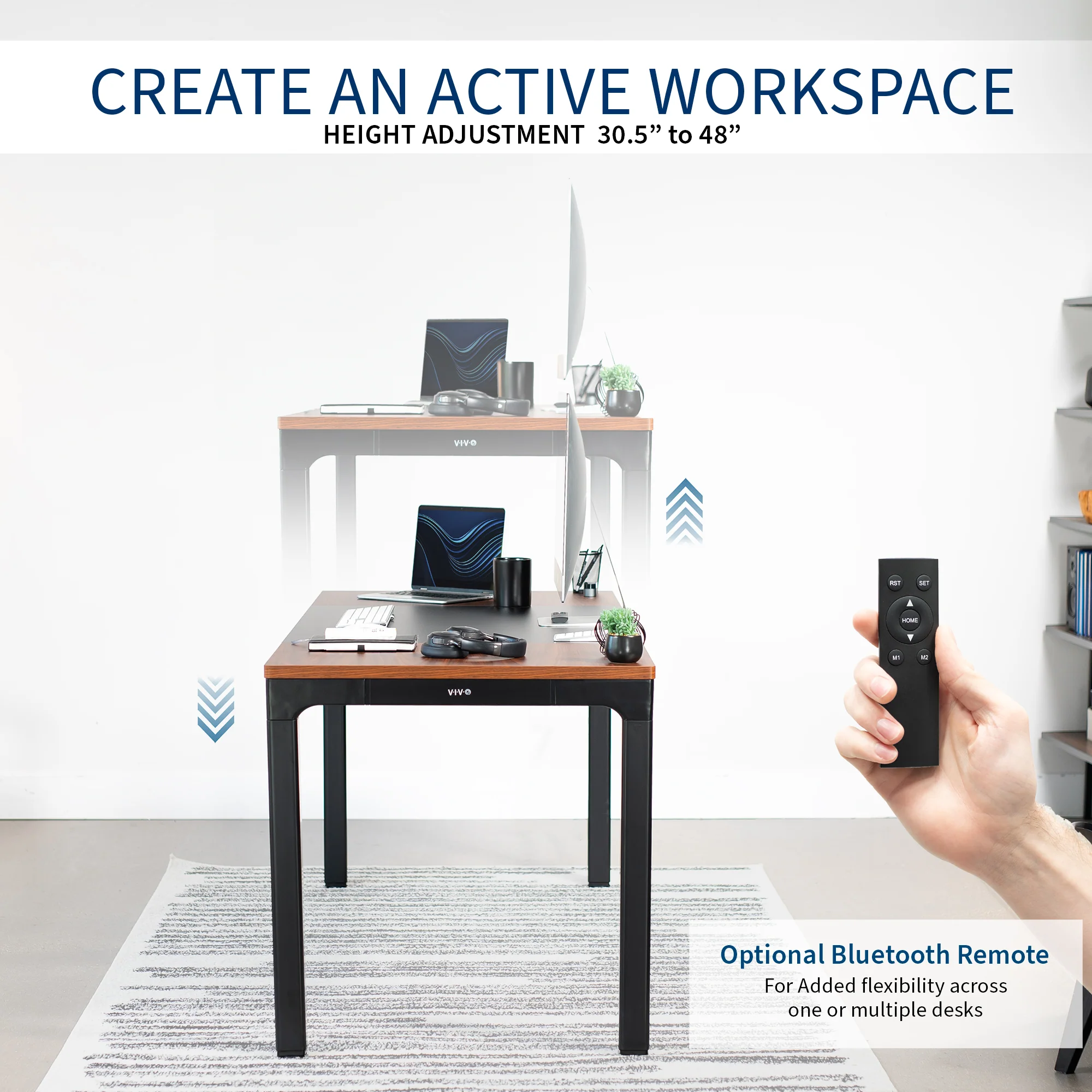 Dark Walnut / Black 71" x 30" Quad Motor Electric 4-Leg Desk - Image 4