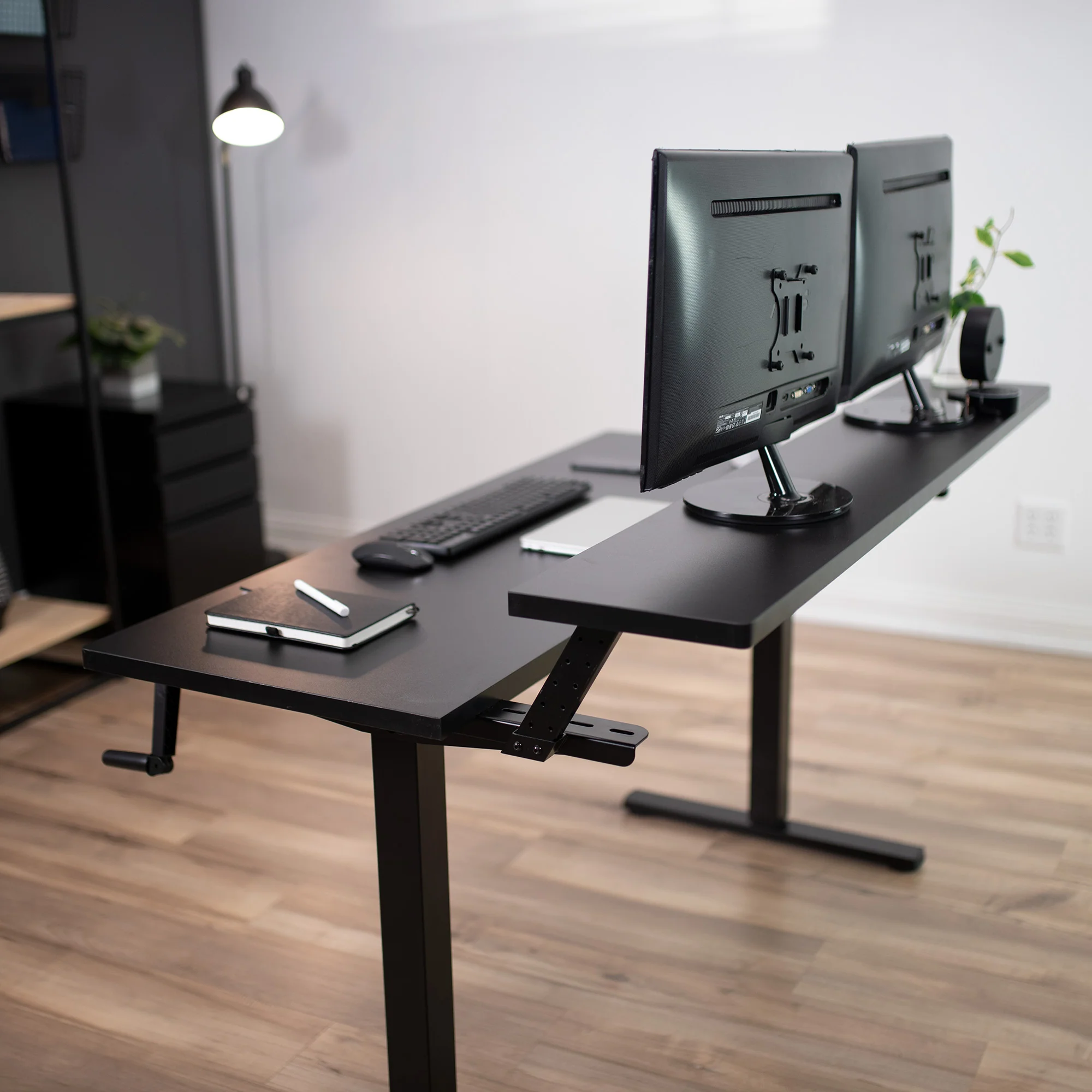 55" x 30" Dual Tier Manual Height Adjustable Desk - Image 9