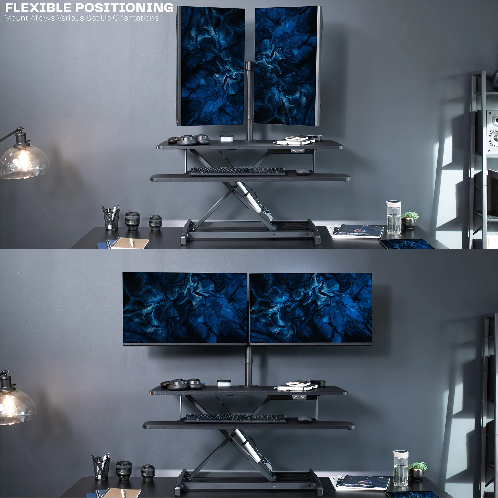 Electric Standing Desk Converter with Dual Monitor Mount - Image 9