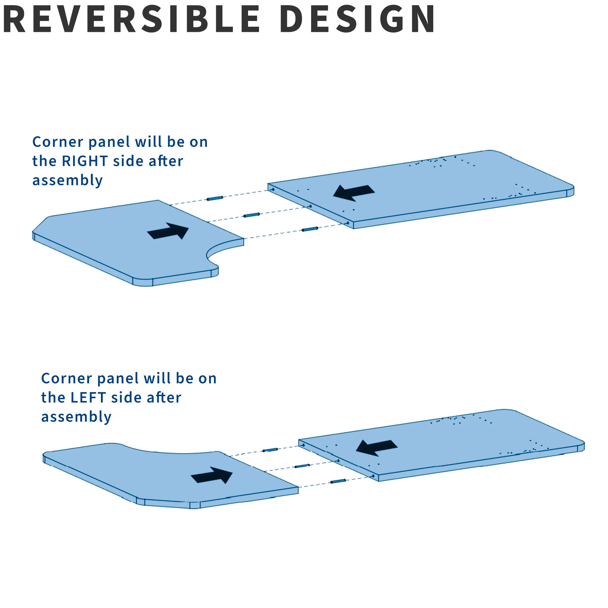 58" x 35" Reversible Corner Table Top - Image 4