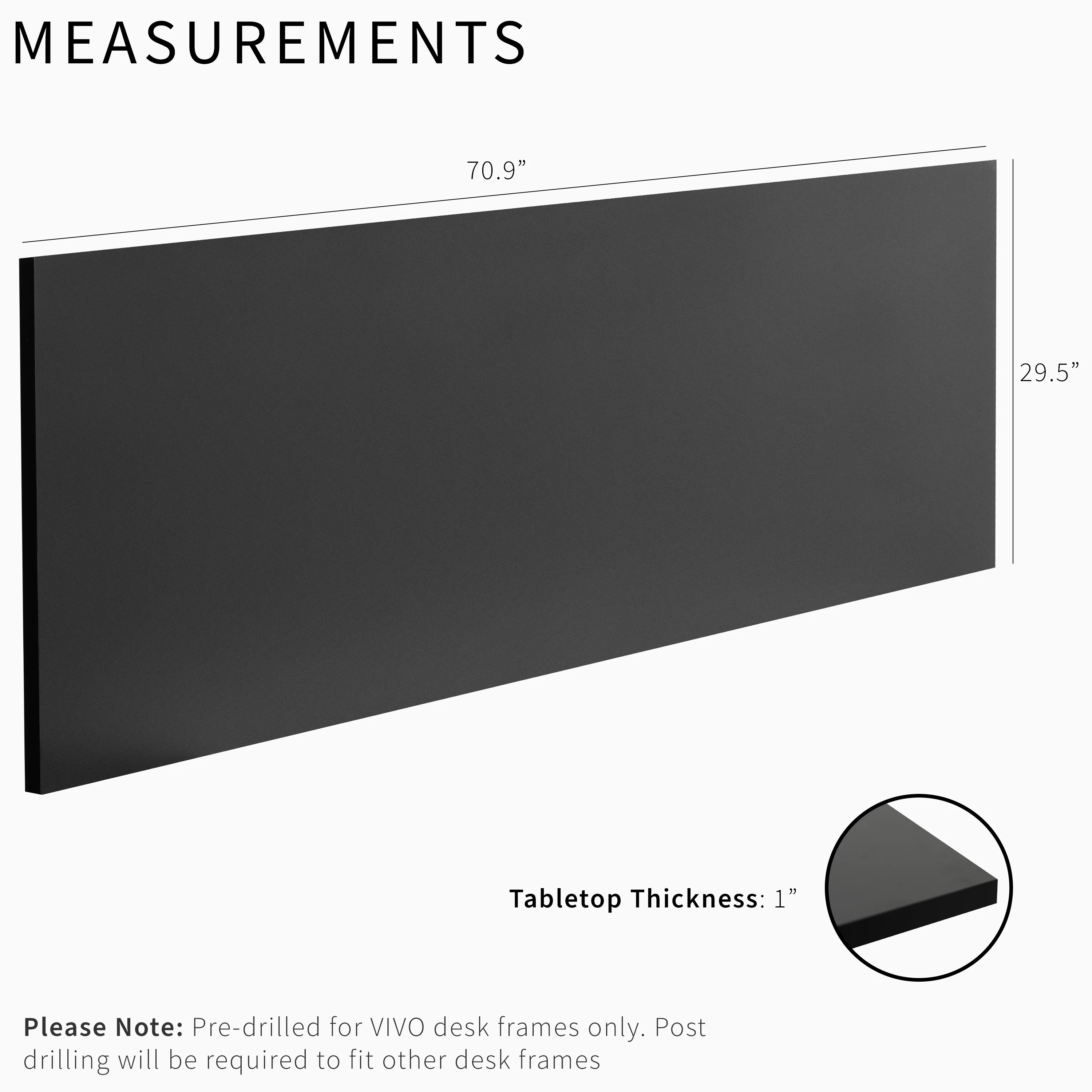 71" x 30" Square Corner Table Top - Image 4