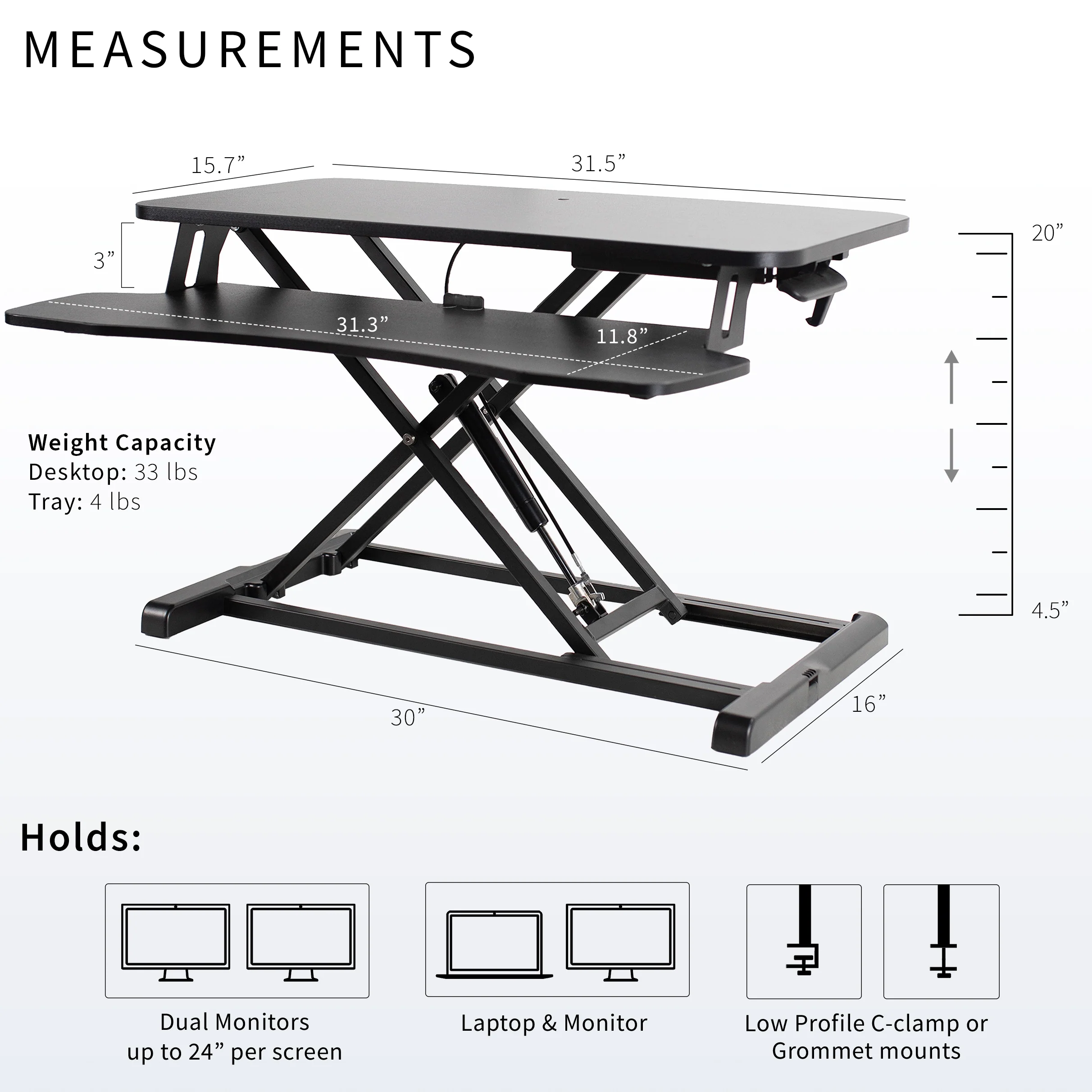 K Series Standing Desk Converter - Image 3