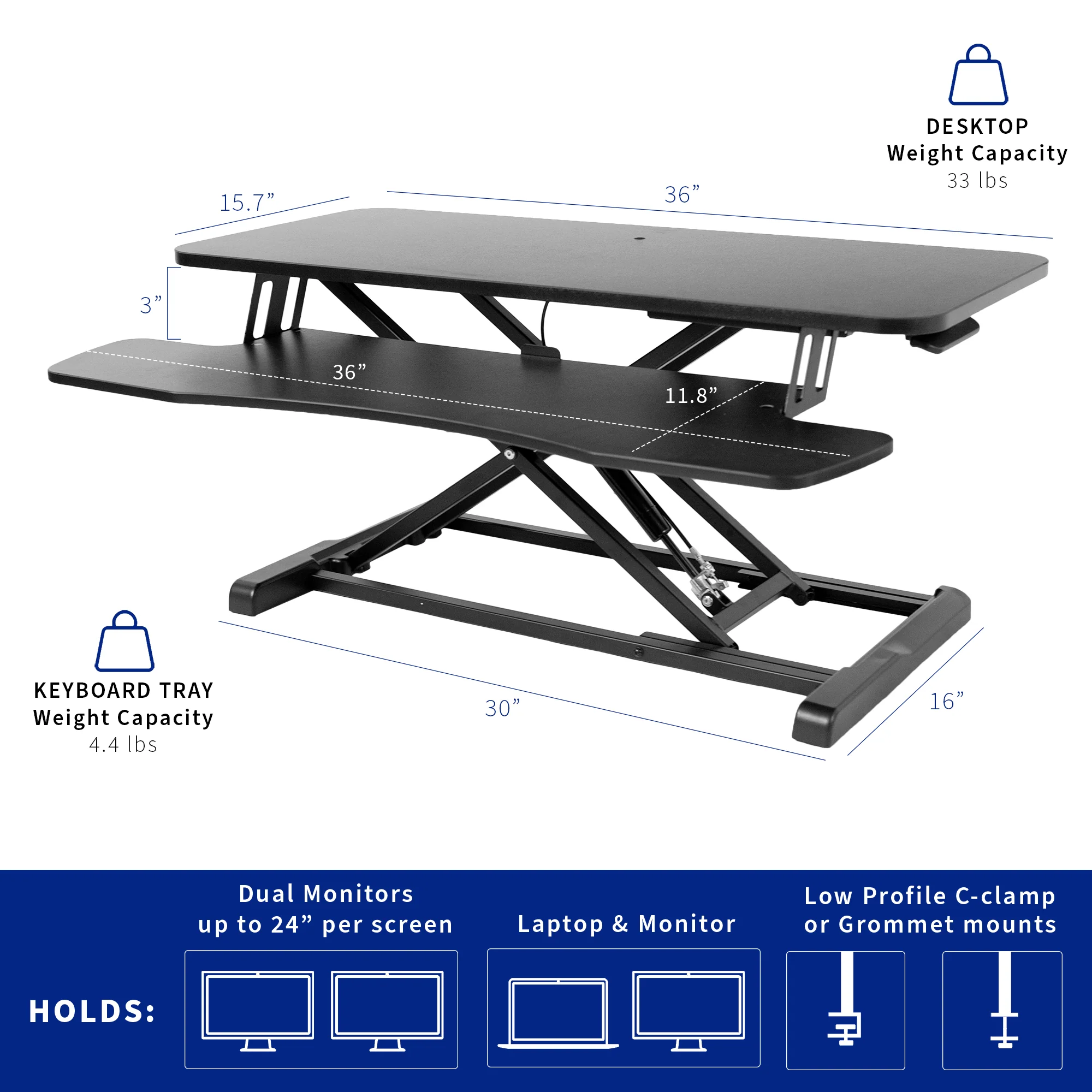 K Series Standing Desk Converter - Image 55